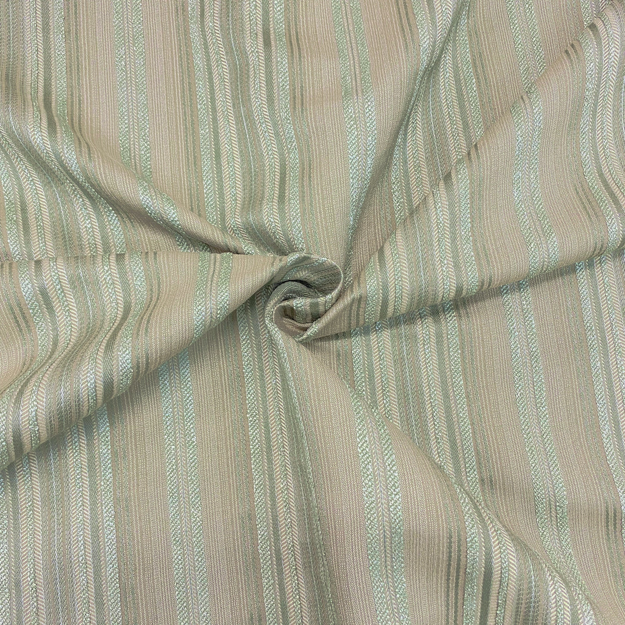 Teal Traditional Striped Upholstery Fabric 54"