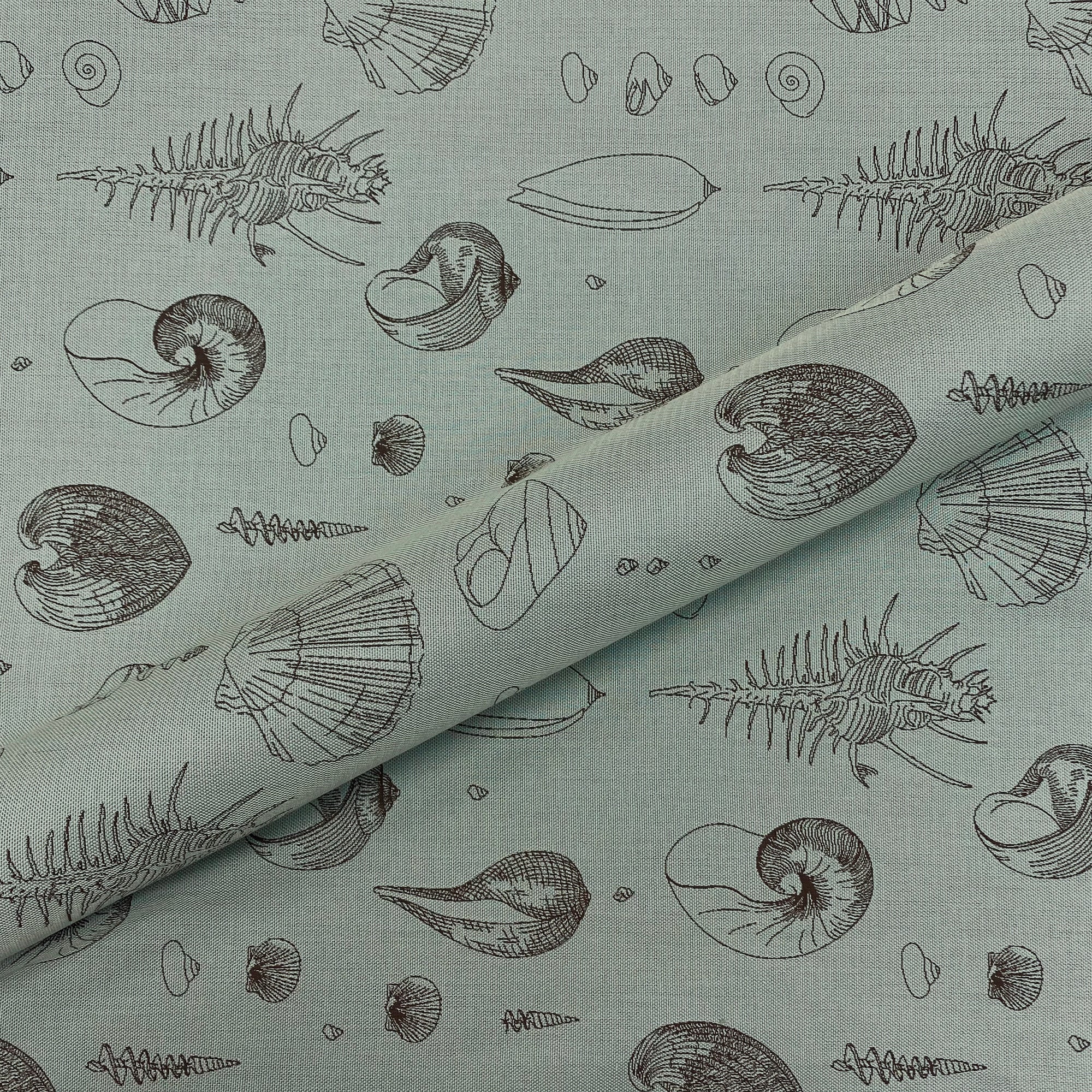 Seashell Coastal Upholstery Fabric 54"