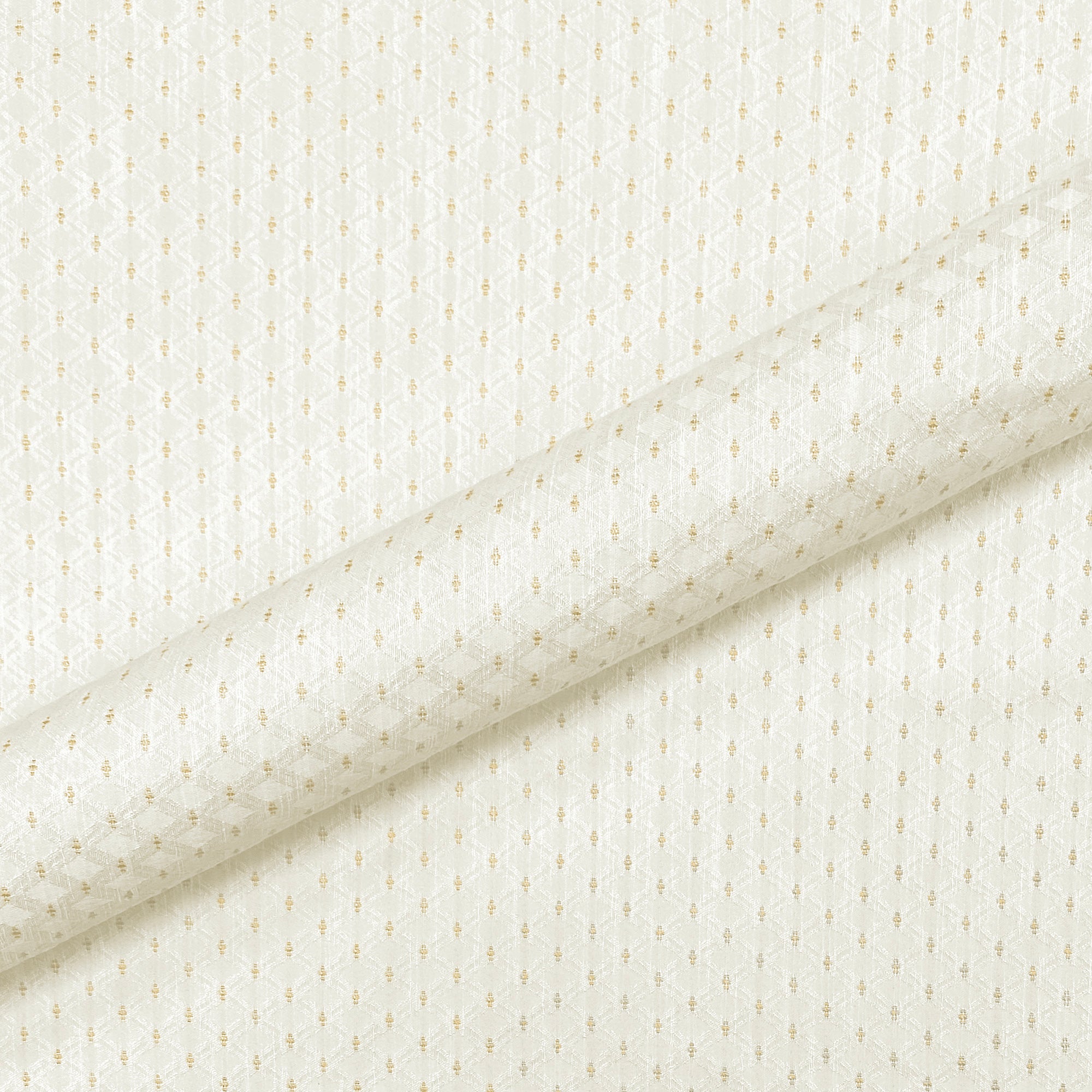 White Glam Trellis Jacquard Fabric 54"