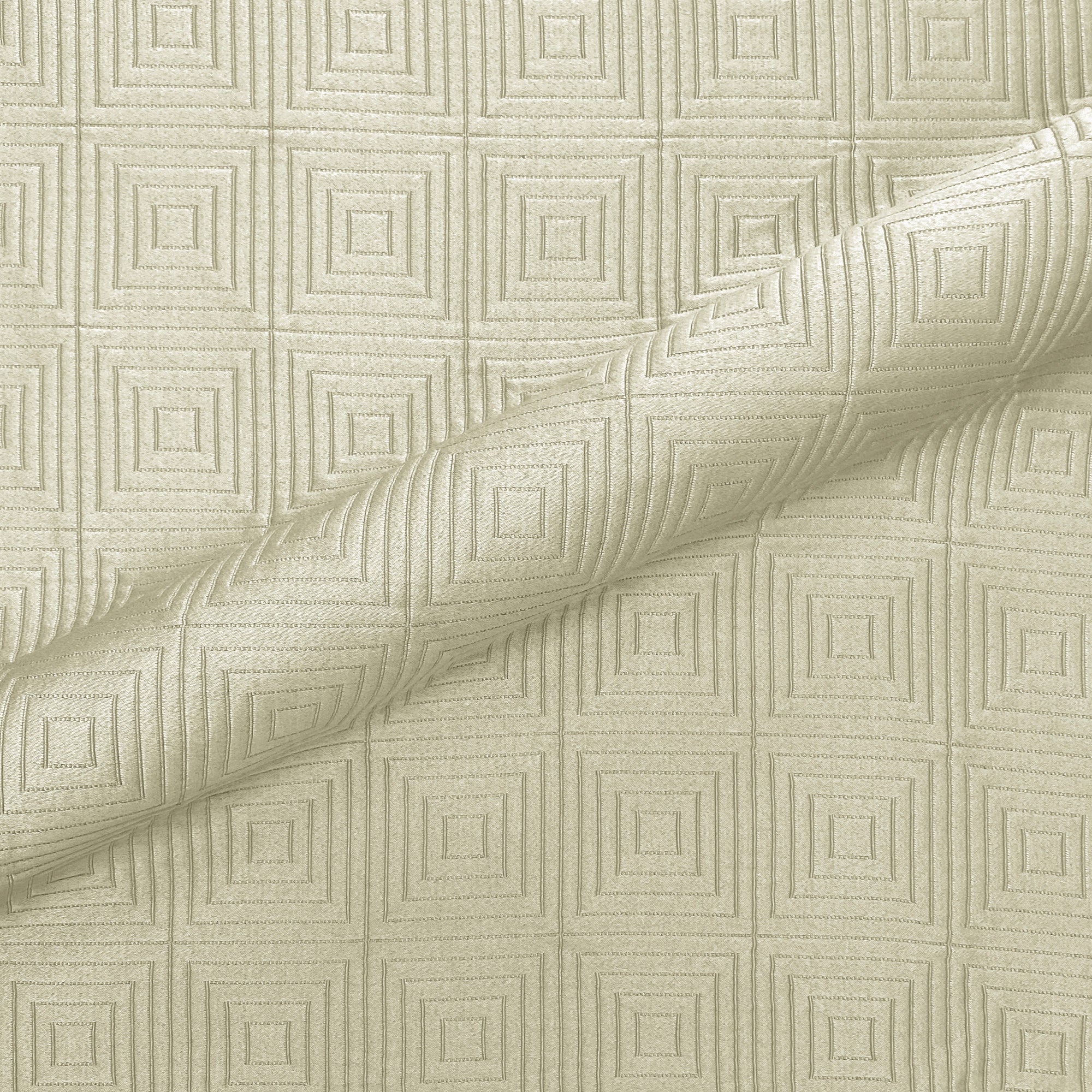 Champagne Modern Geometric Quilted Upholstery Fabric 56"