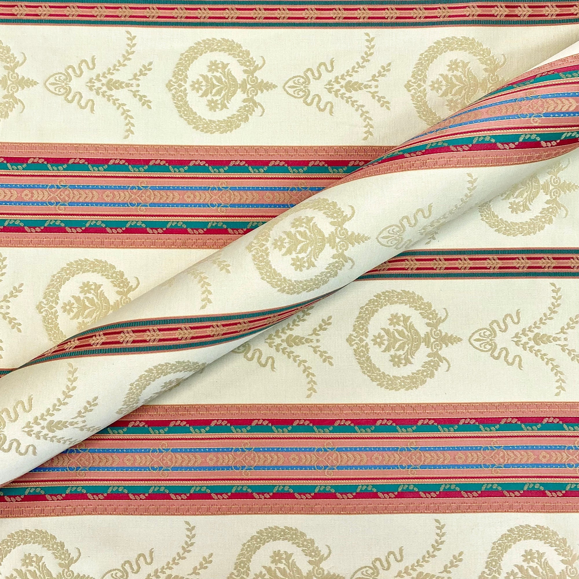 Gold Luxury Striped Jacquard Upholstery Fabric 54"