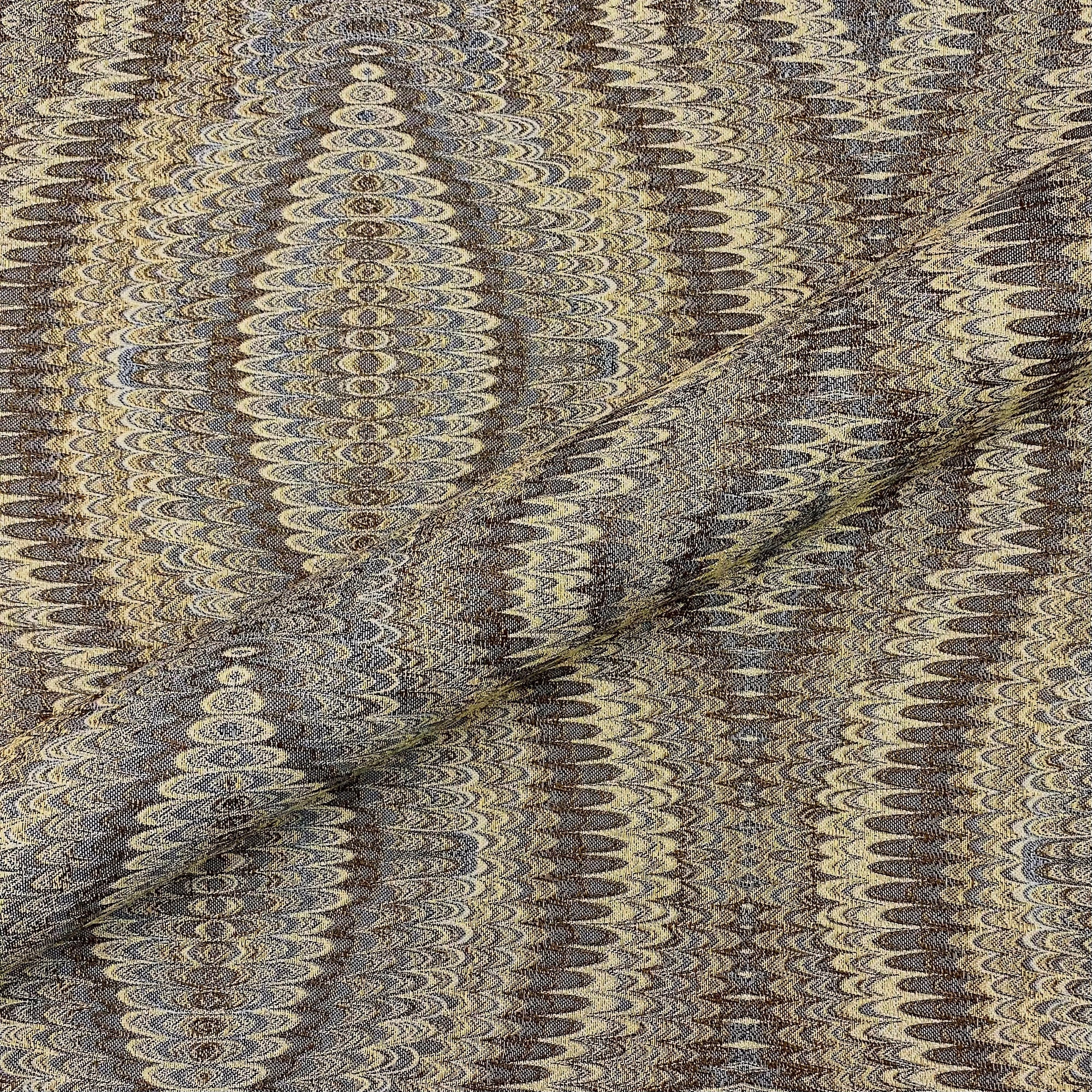 Golden Brown Ogee Jacquard Upholstery Fabric 56"