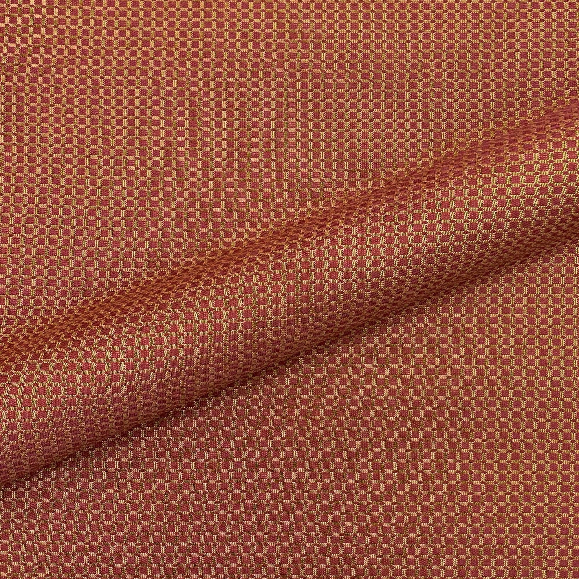 Red Traditional Geometric Jacquard Upholstery Fabric 56"