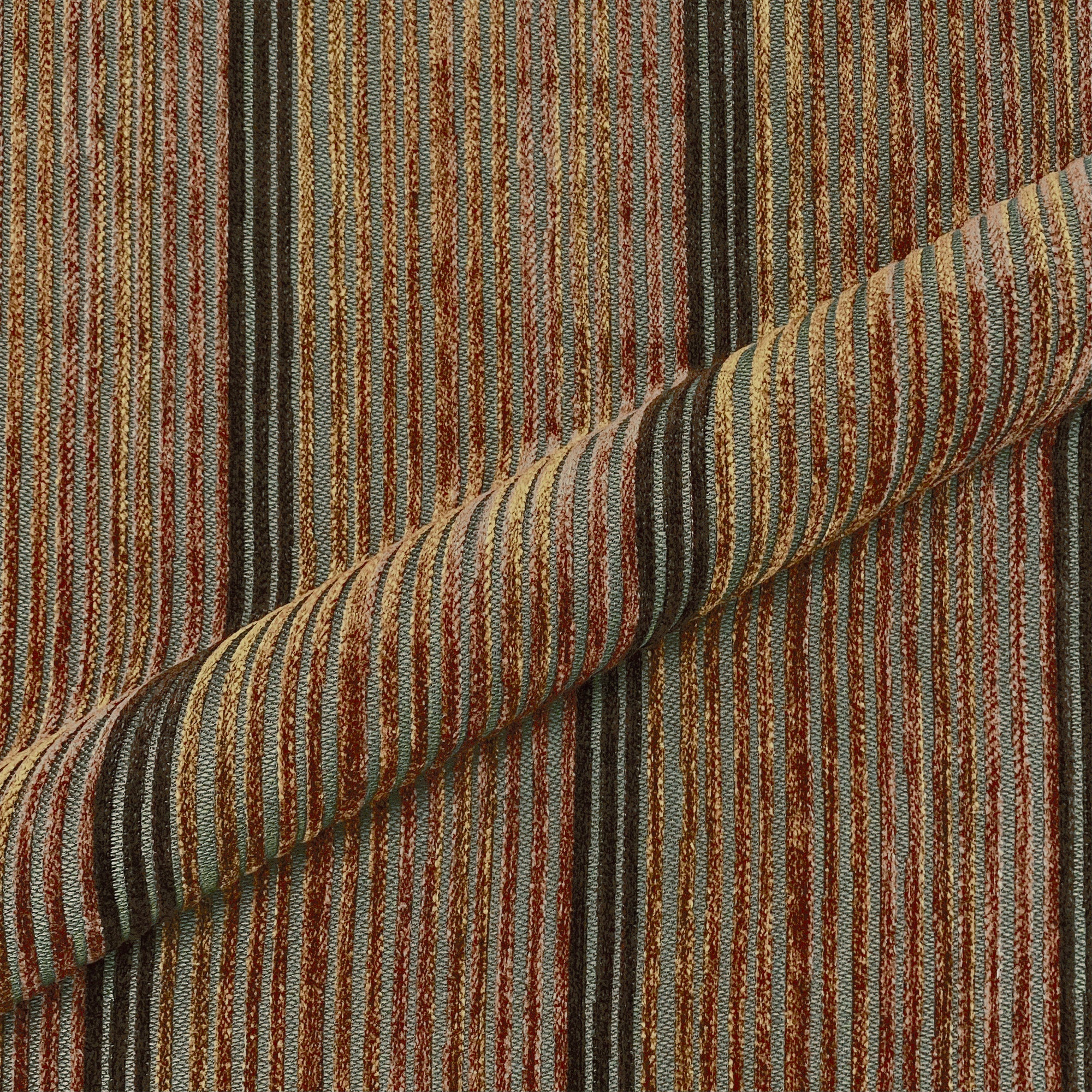 Mocha Modern Stripe Chenille Upholstery Fabric 54"