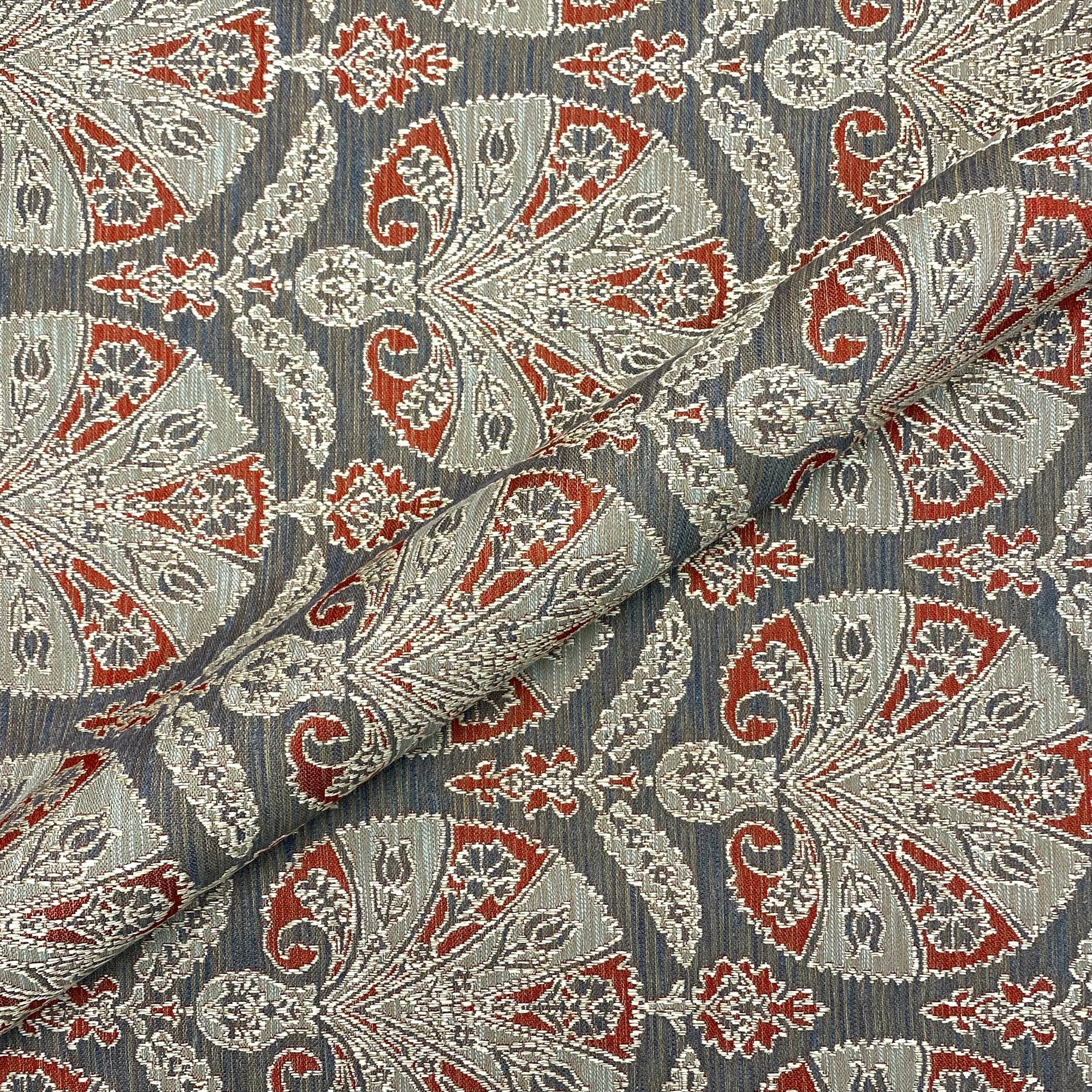 Gray Modern Damask Jacquard Upholstery Fabric 54"