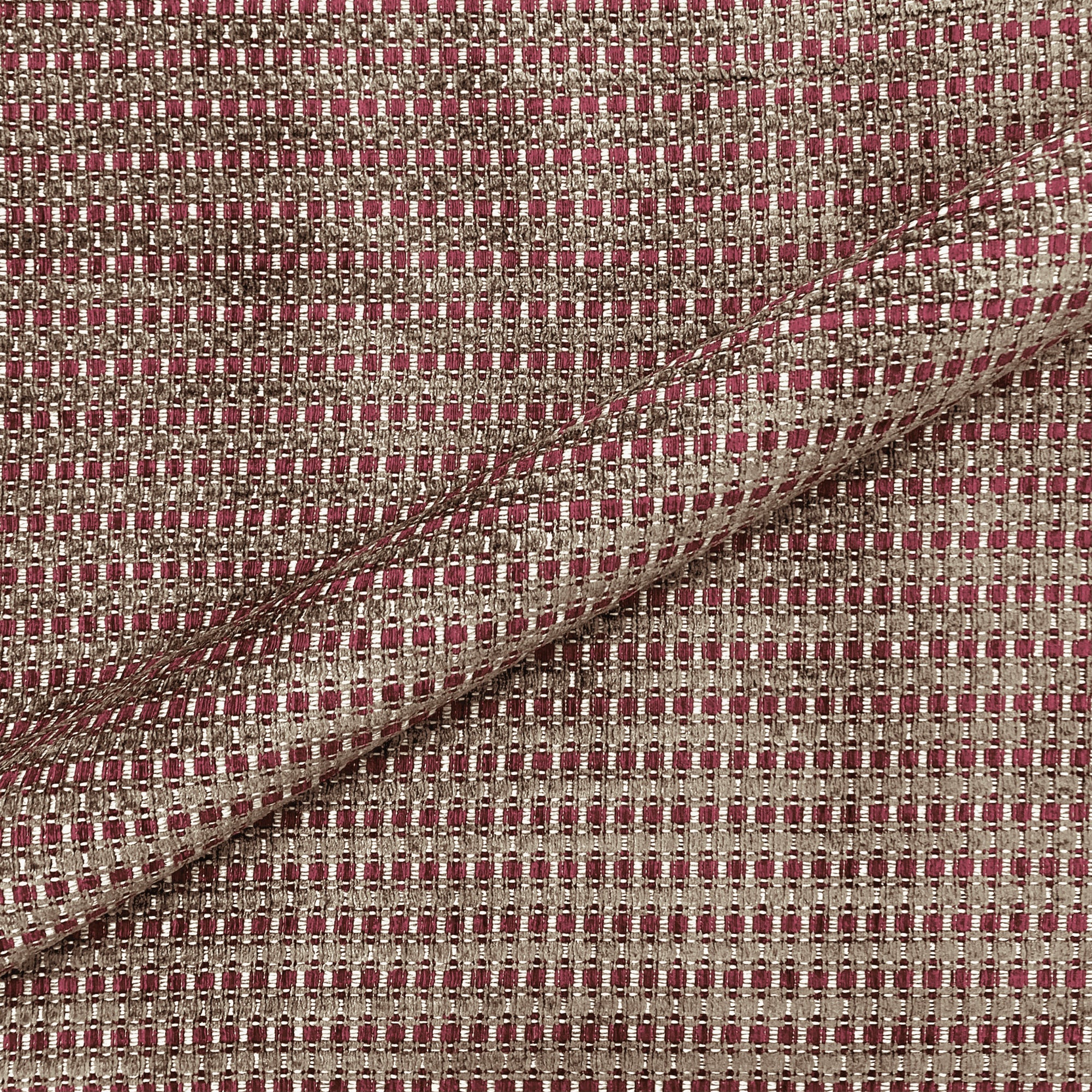 Bourgogne Mocha Textured Grid Upholstery Fabric 52"