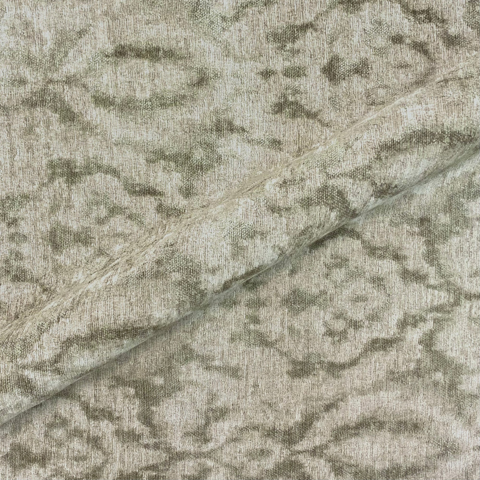 Olive Green Ancient Damask Upholstery Fabric 54"