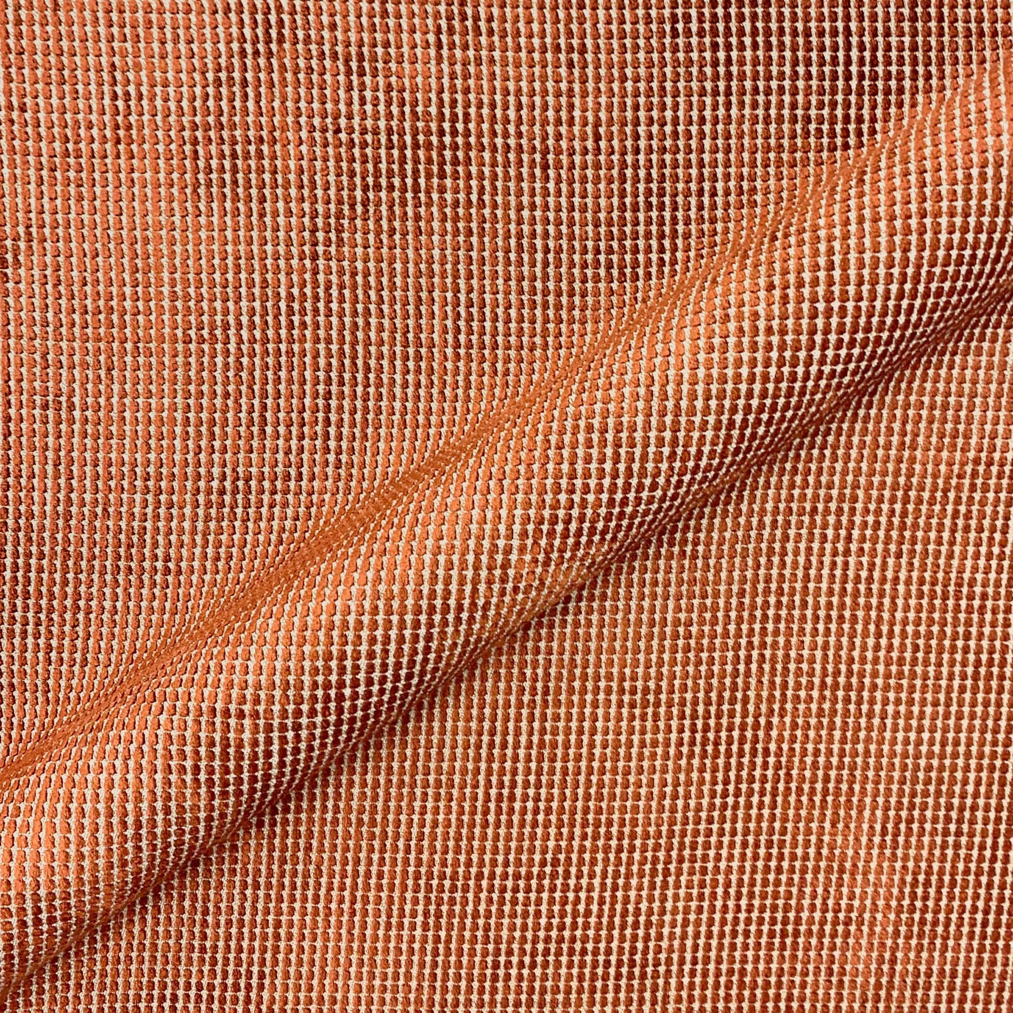 Burnt Orange Pinstripe Chenille Upholstery Fabric 54"