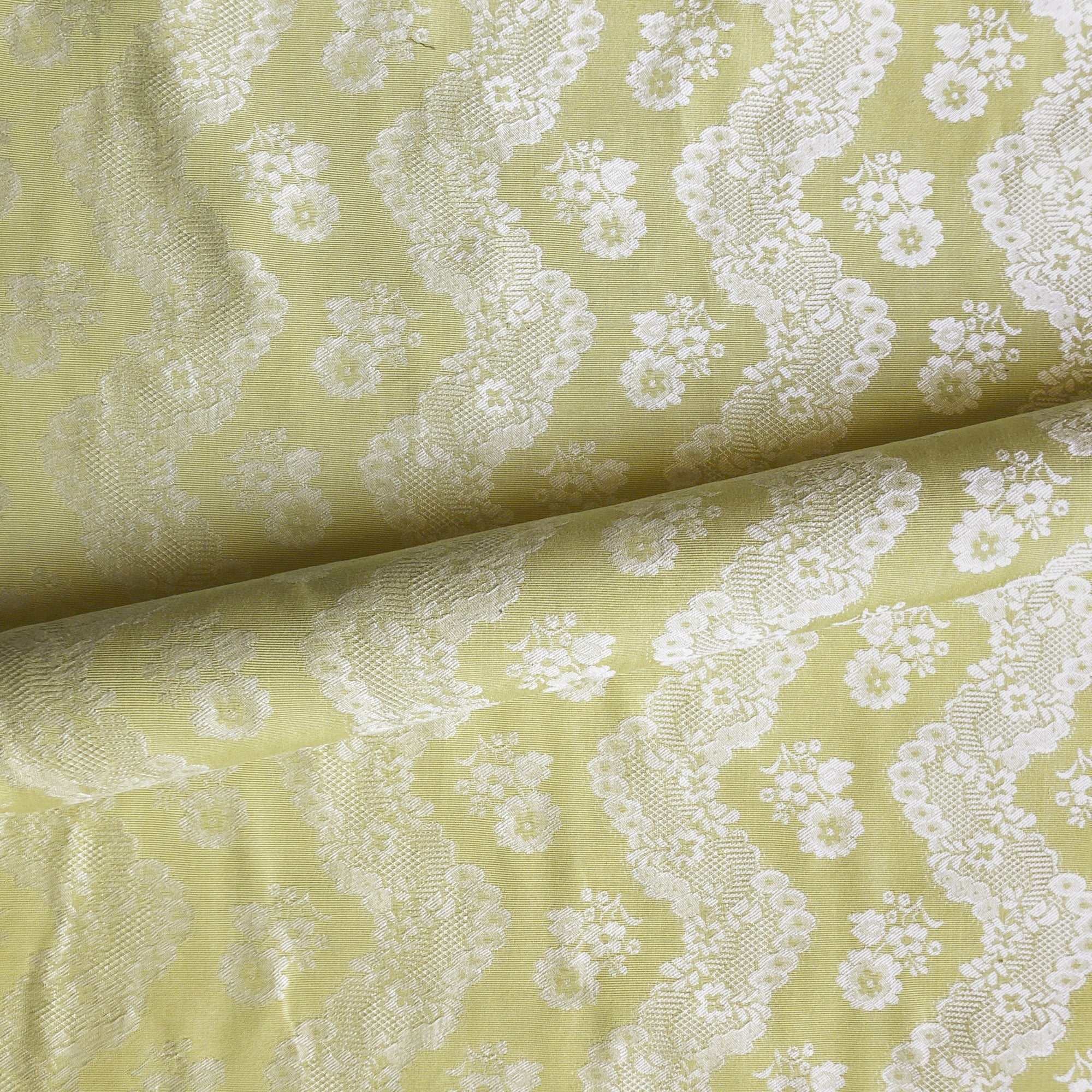 Vanity Gold Vintage Floral Lace Upholstery Fabric 54"