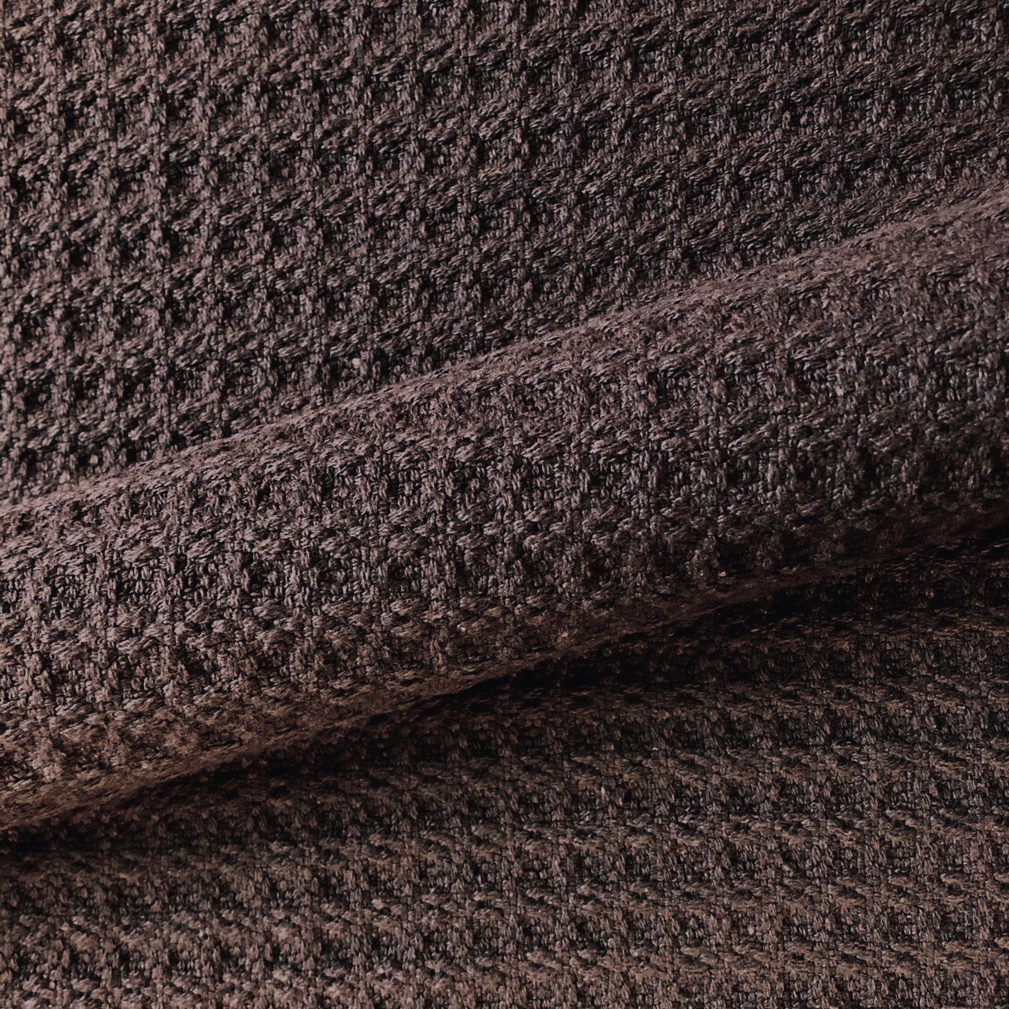 Chocolate Brown Honeycomb Textured Cotton Upholstery Fabric 54"