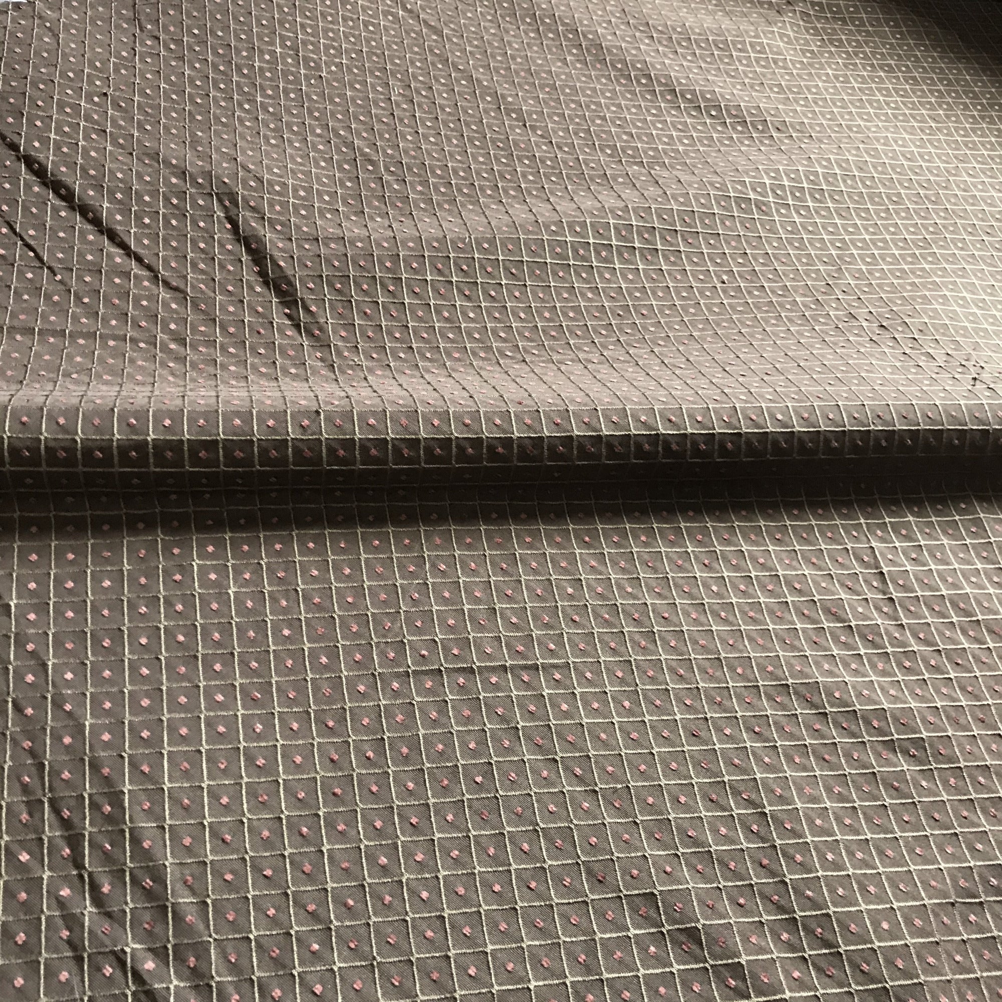 Mocha Traditional Geometric Embroidered Upholstery Fabric 54"