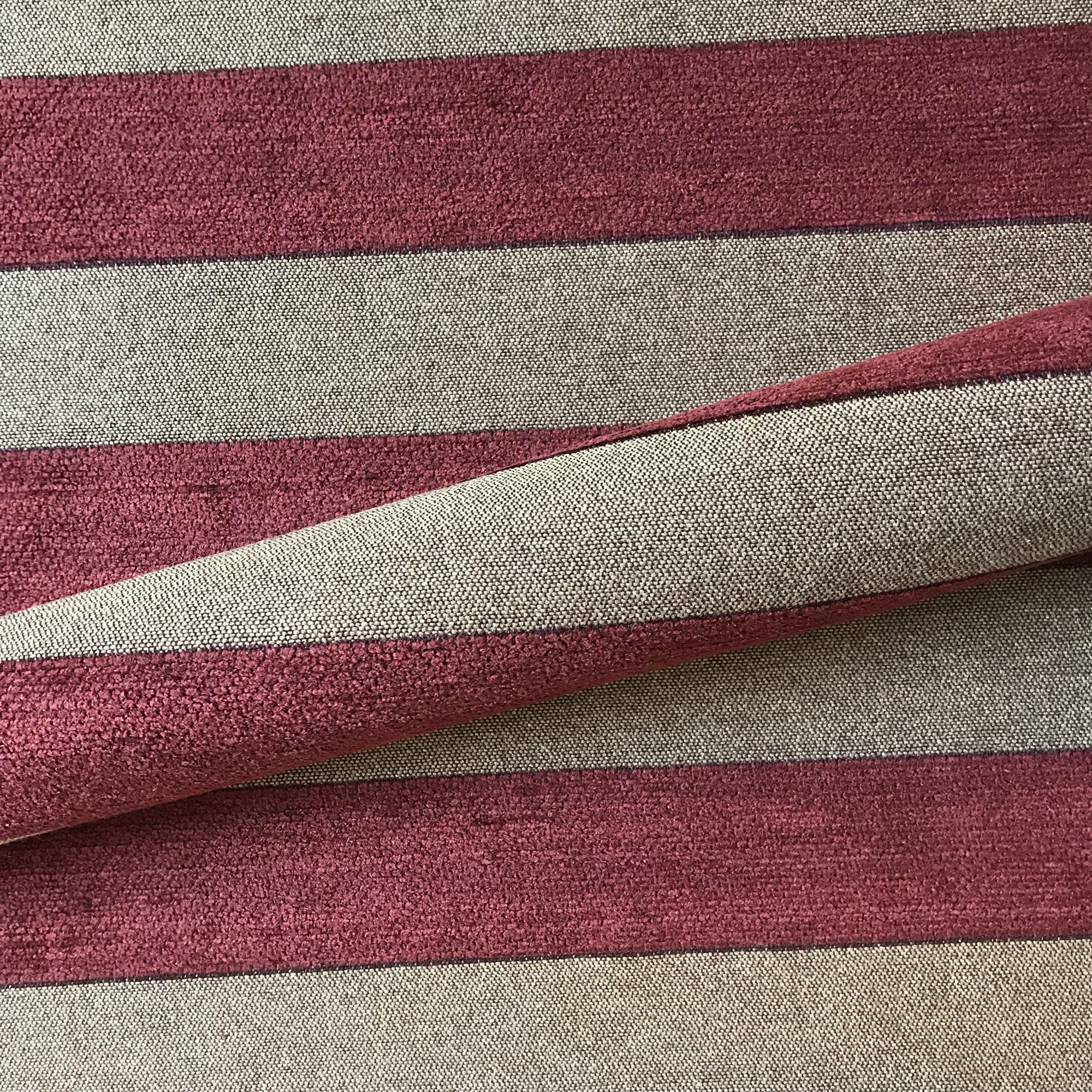Taniel Spice Traditional Chenille Stripe Upholstery Fabric 54"
