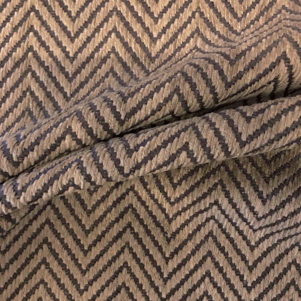 Brown Beige Chevron Weave Fabric