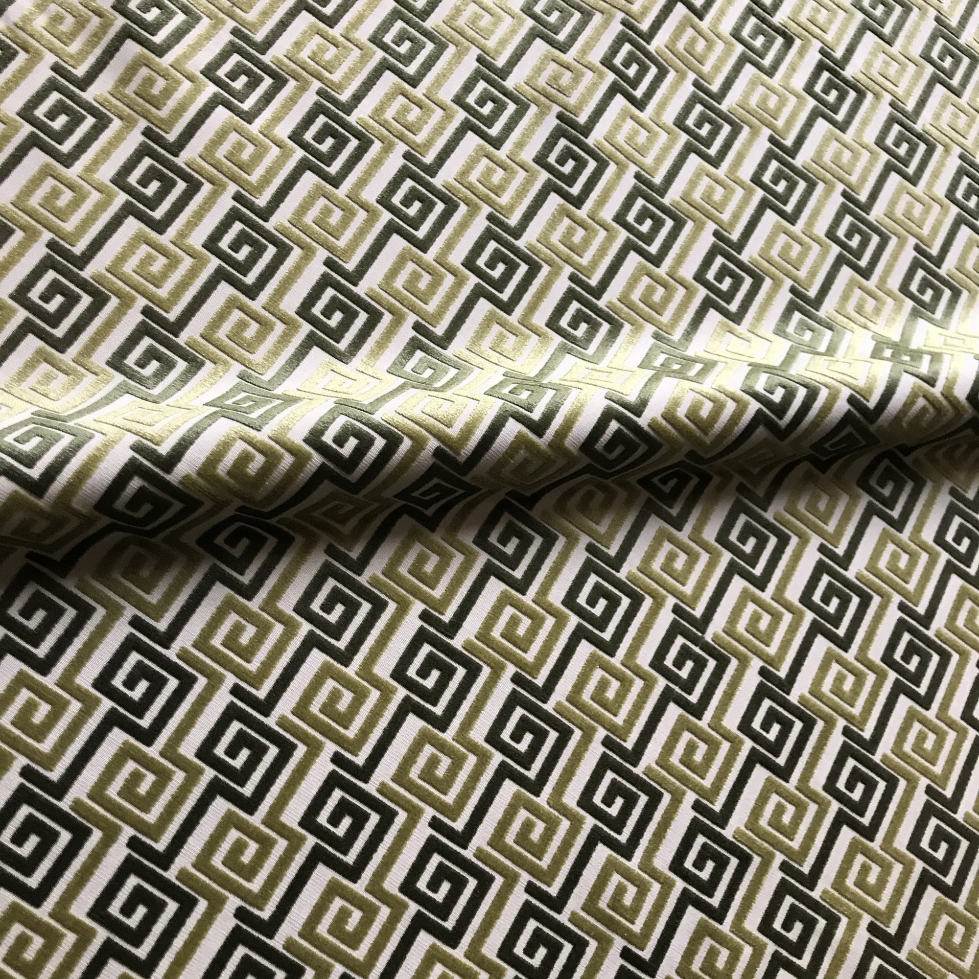 Art Deco Geometric Chenille Textured Upholstery Fabric 54"