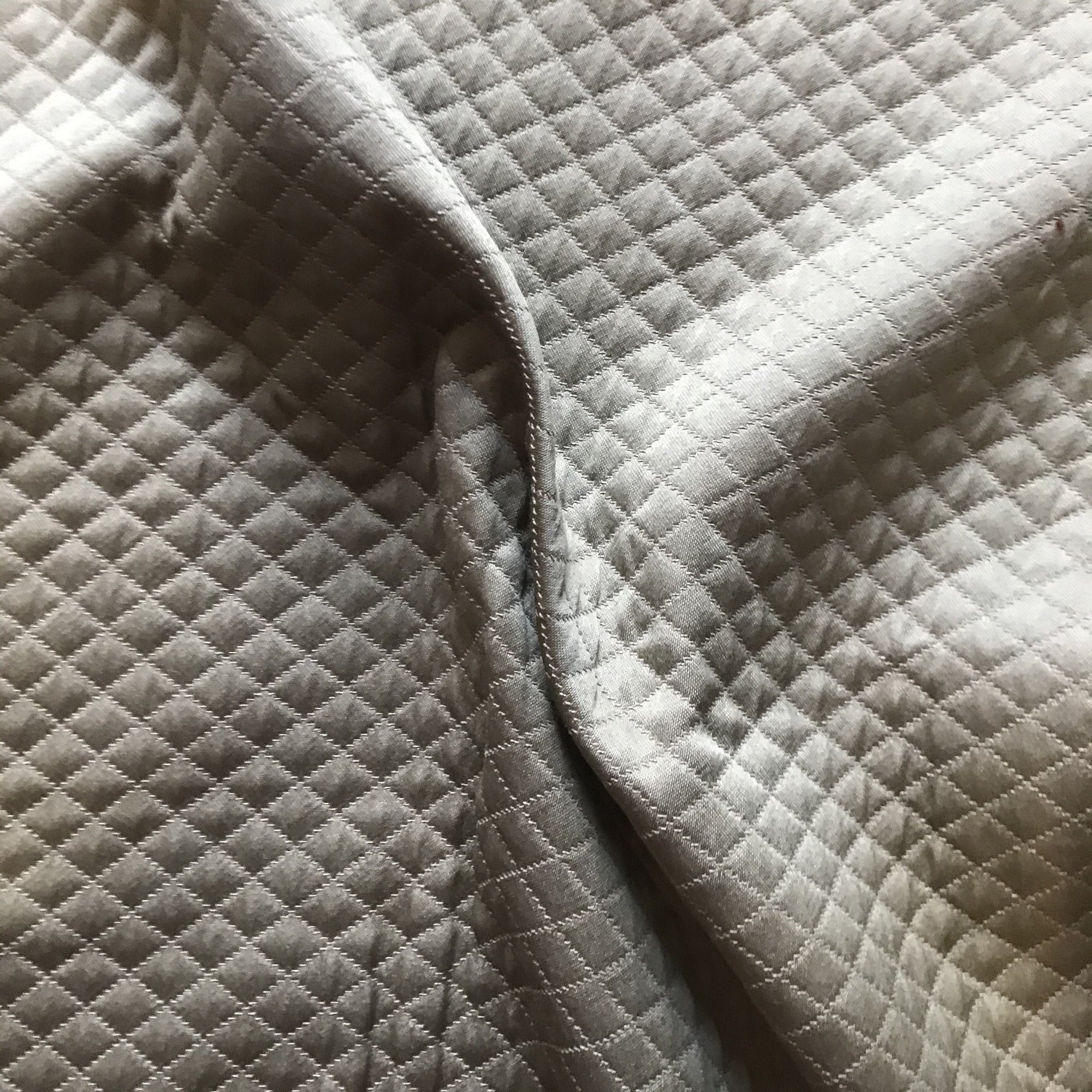 Neutral Contemporary Diamond Stitched Upholstery Fabric 54"