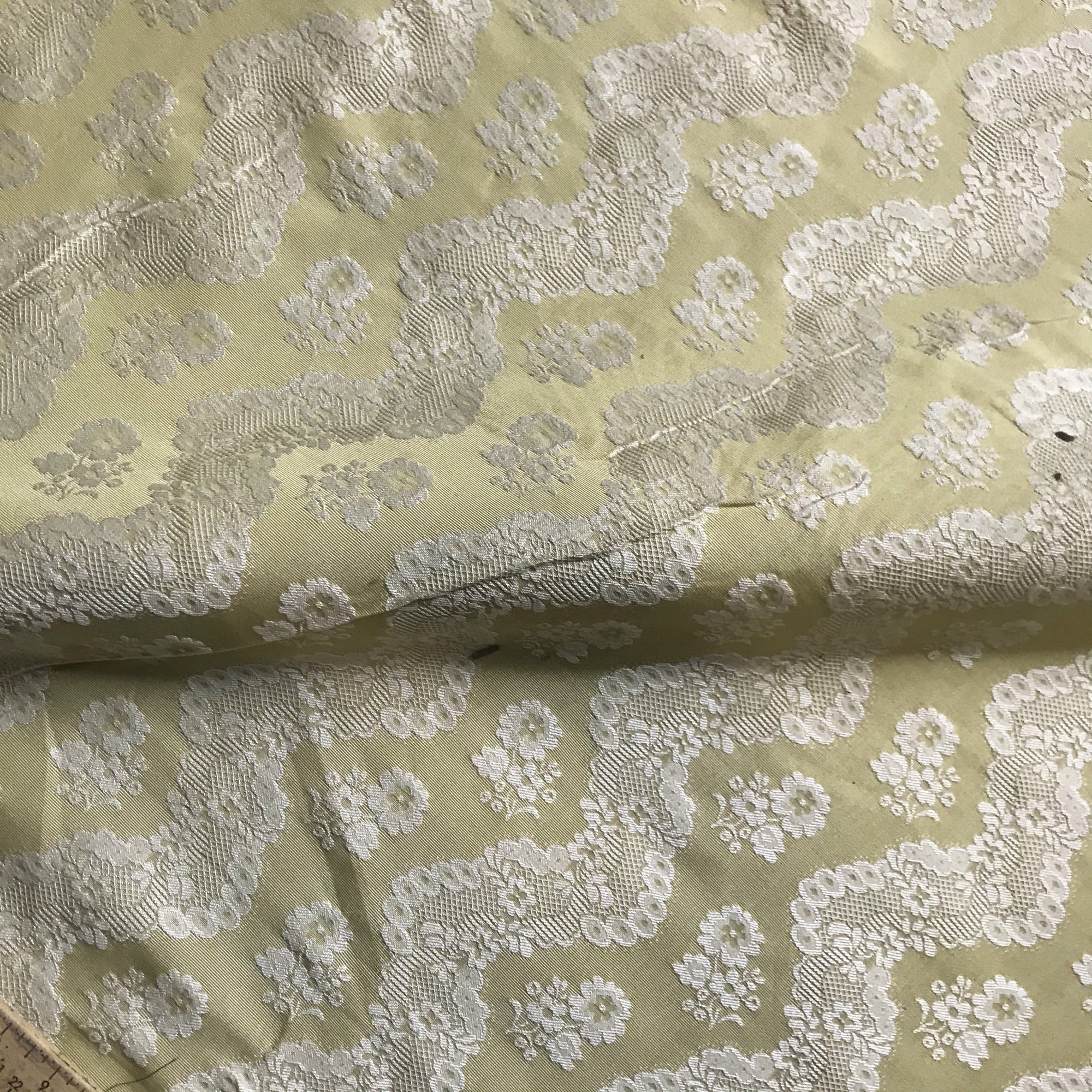 Gold Vintage Floral Lace Upholstery Fabric 54"