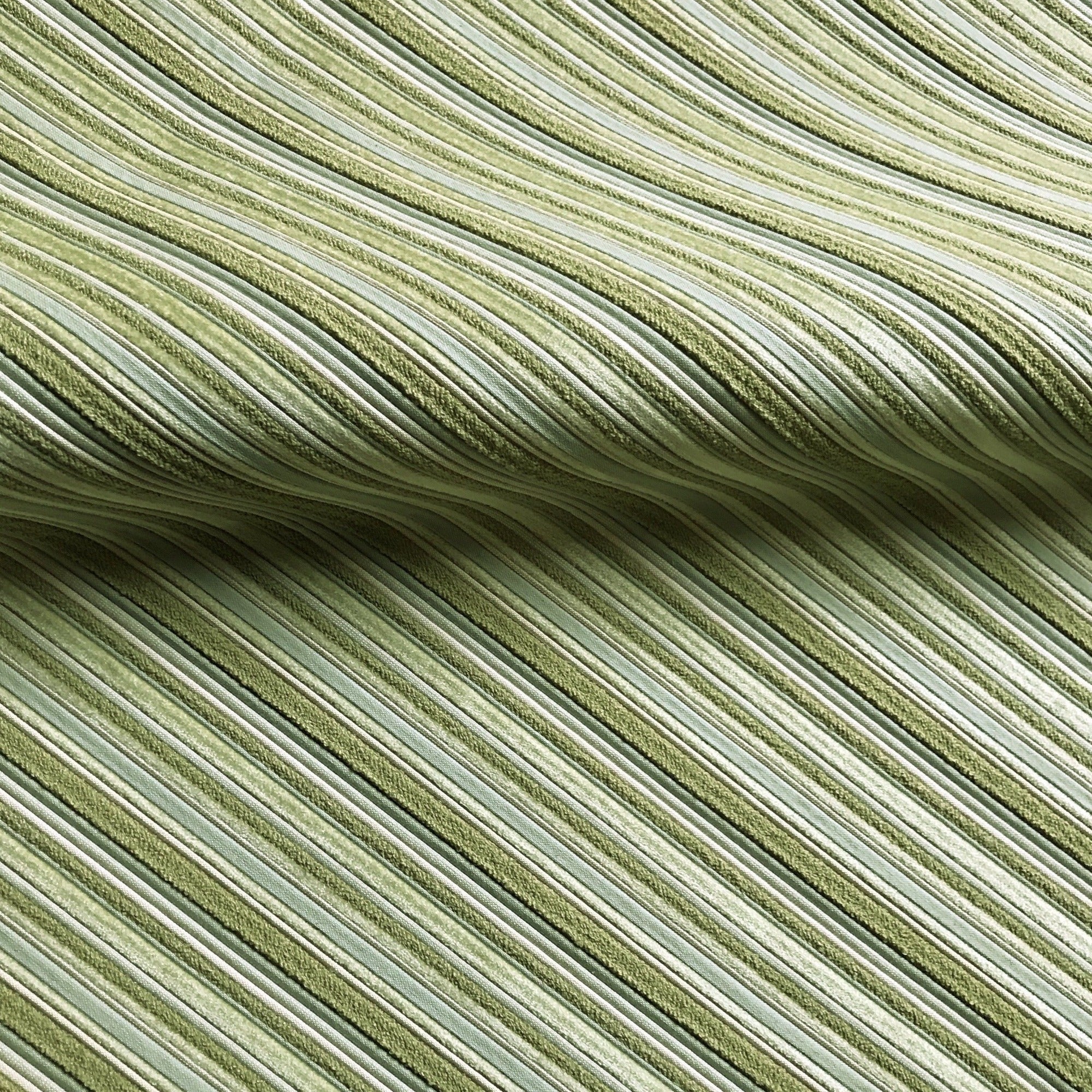 Green Contemporary Textured Stripe Upholstery Fabric 54"