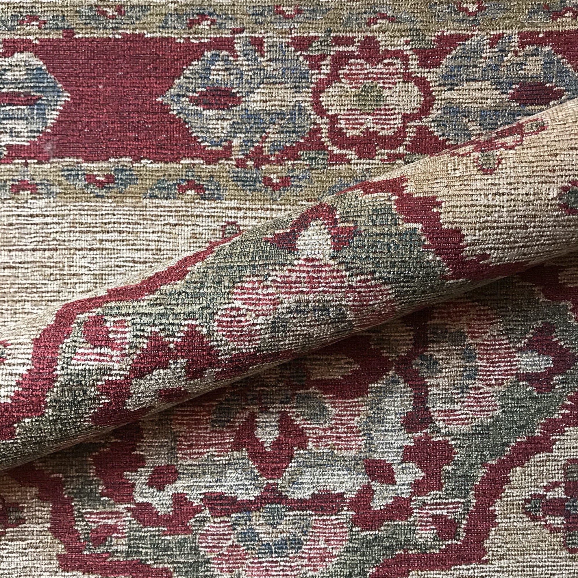 Beige Traditional Kilim Inspired Tapestry Weave Upholstery Fabric 54"