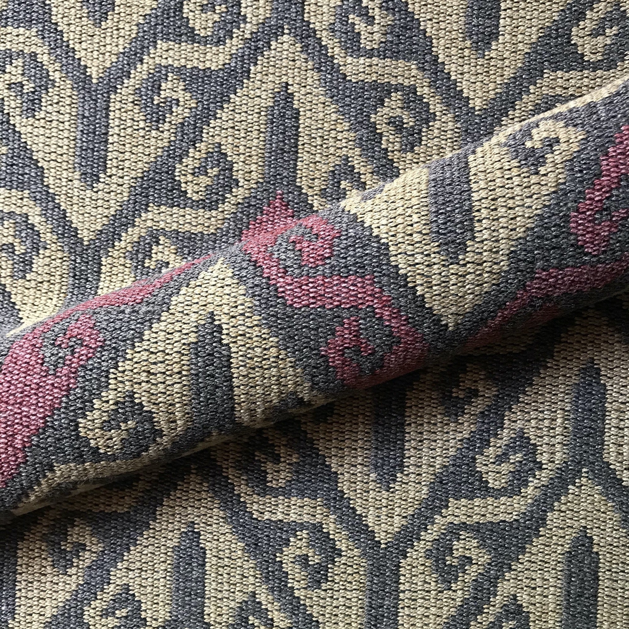 Neutral Southwest Chevron Wool Tapestry Upholstery Fabric 54"