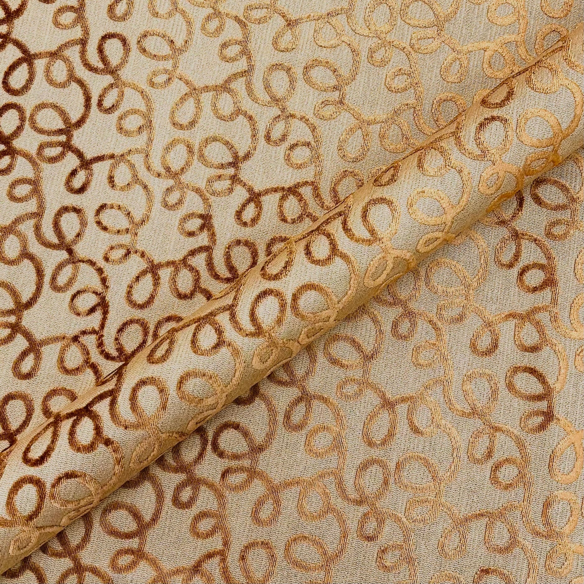 Bronze Modern Textured Chenille Upholstery Fabric 55"