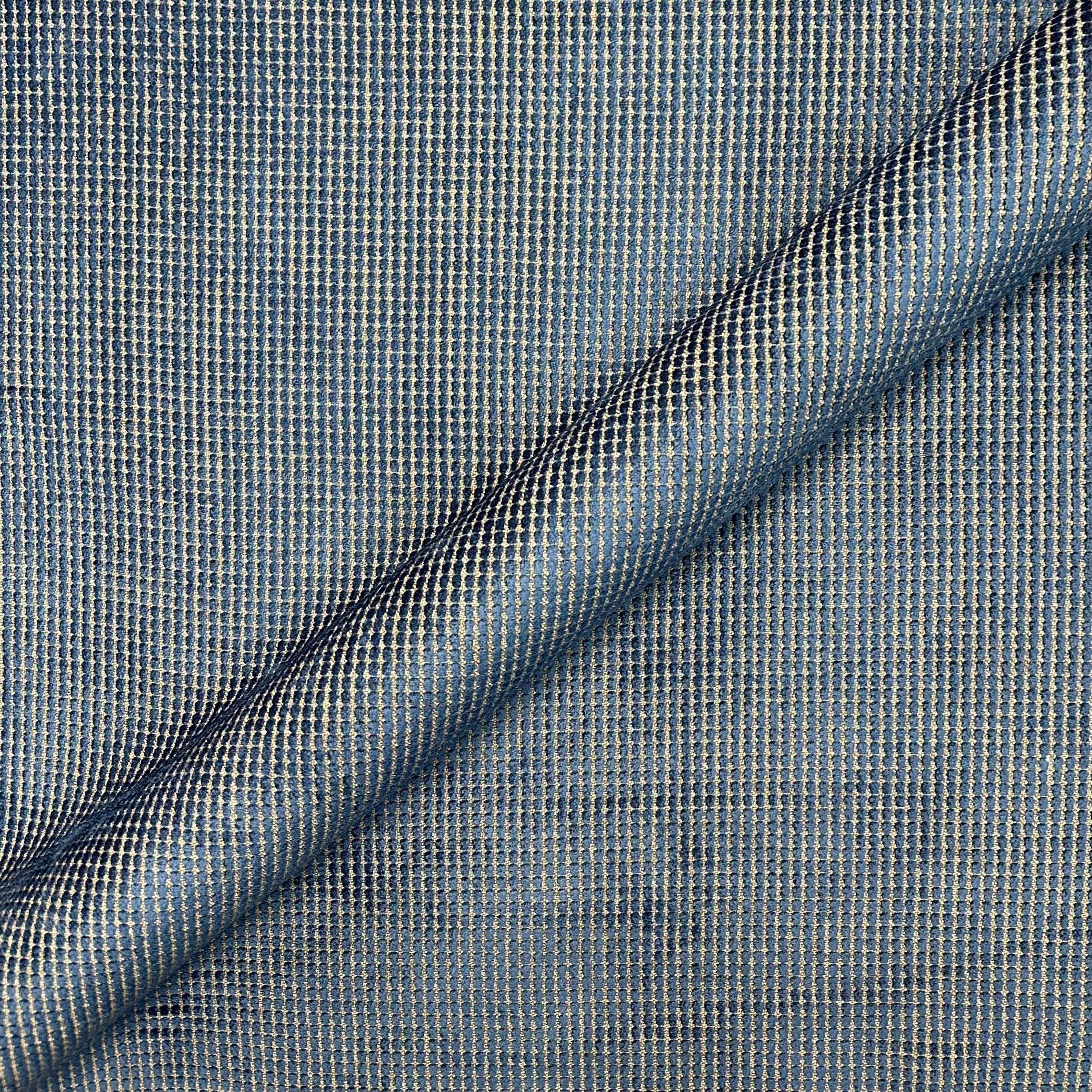 Blue Modern Pinstripe Jacquard Upholstery Fabric 52"