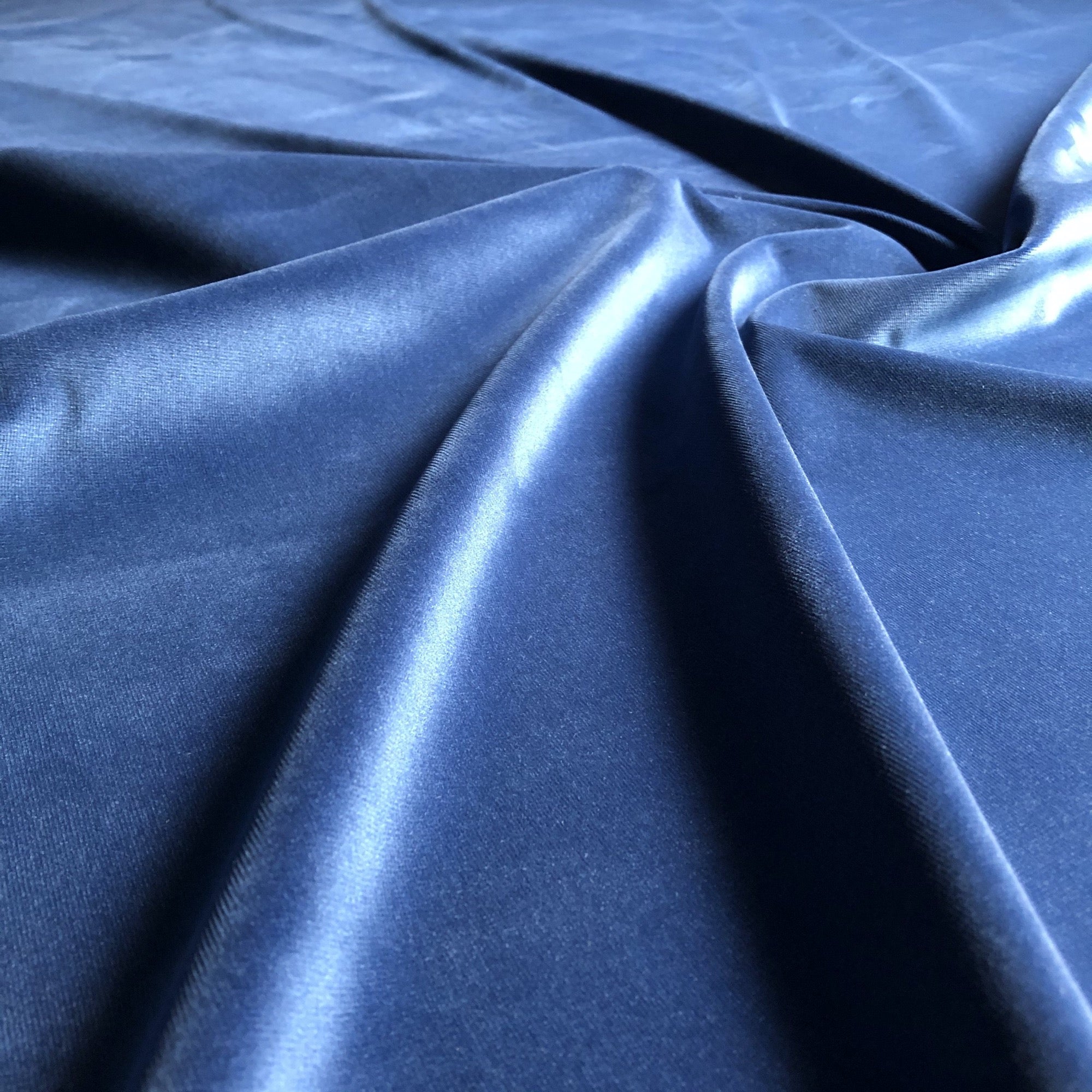 Luxe Sapphire Solid Velvet Upholstery Fabric 54"