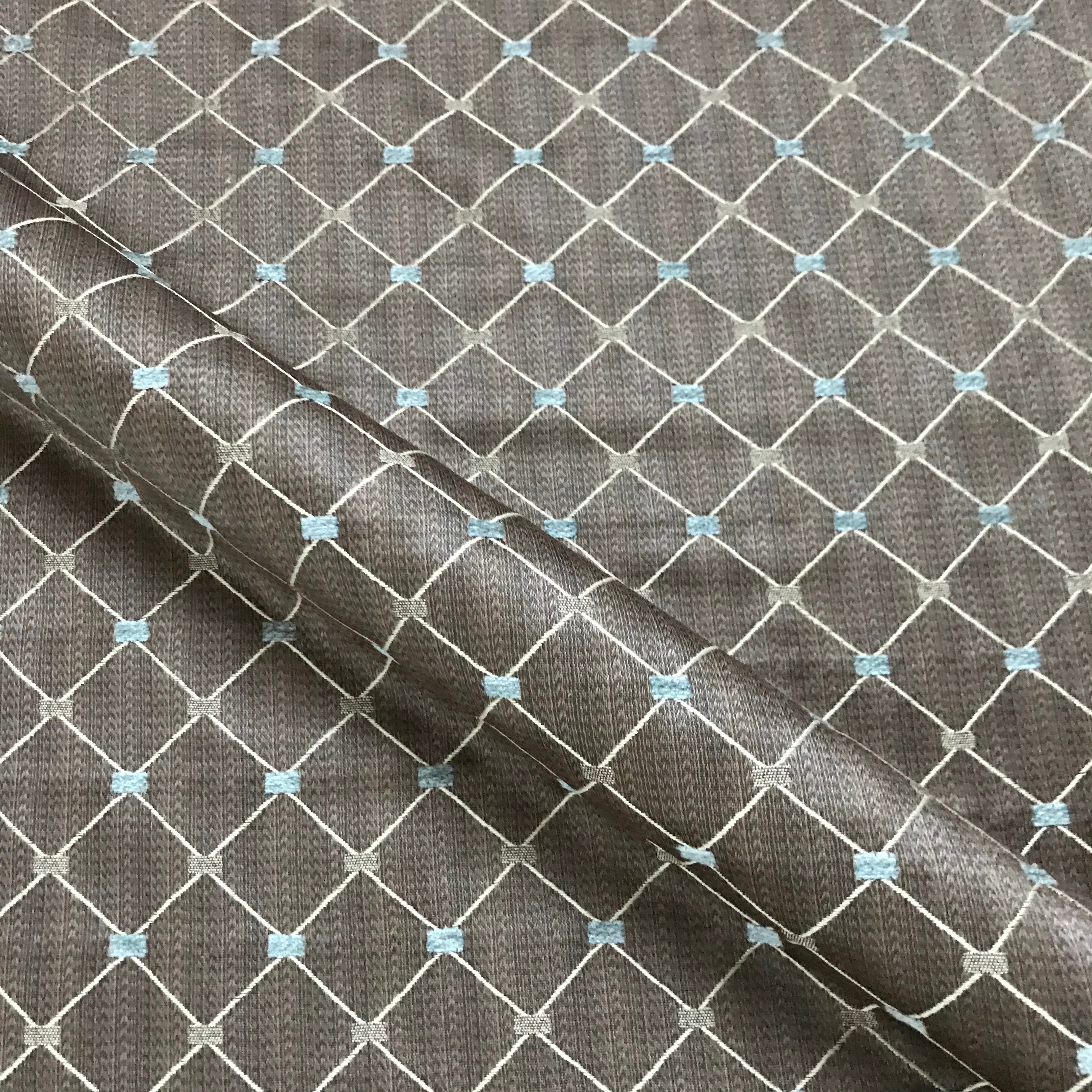 Pontiac Stone Embroidered Diamond Woven Upholstery Fabric - 54"