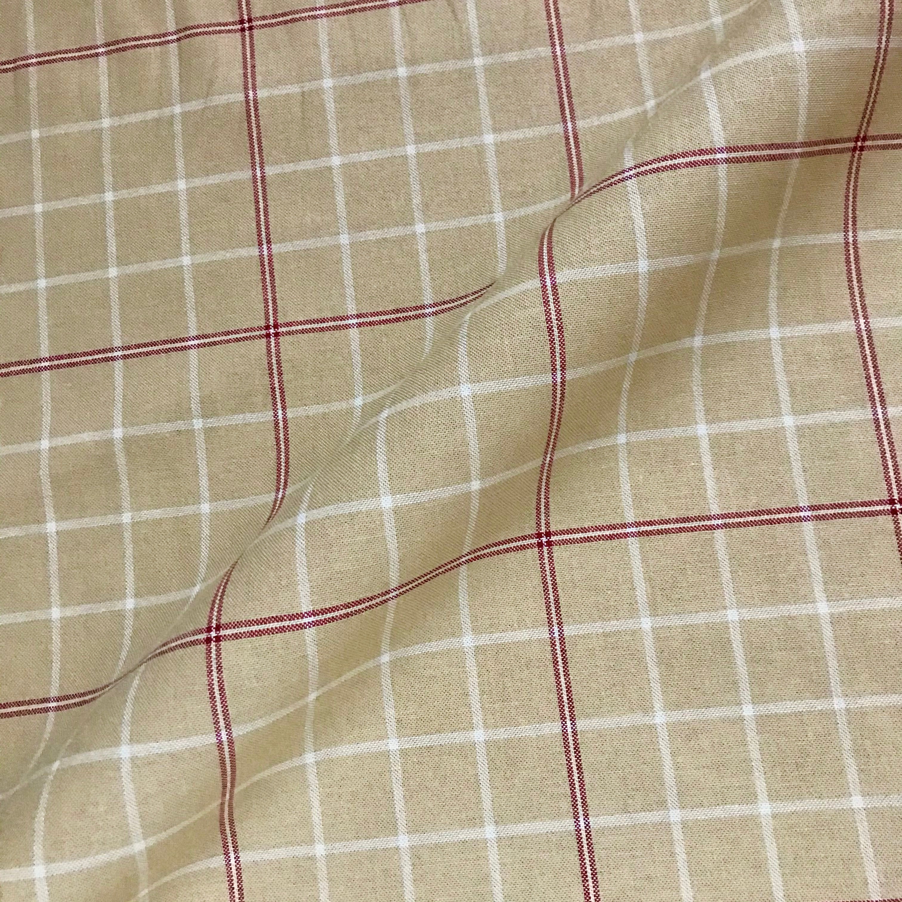 Turkish Antique 100% Cotton Check Fabric - 56"