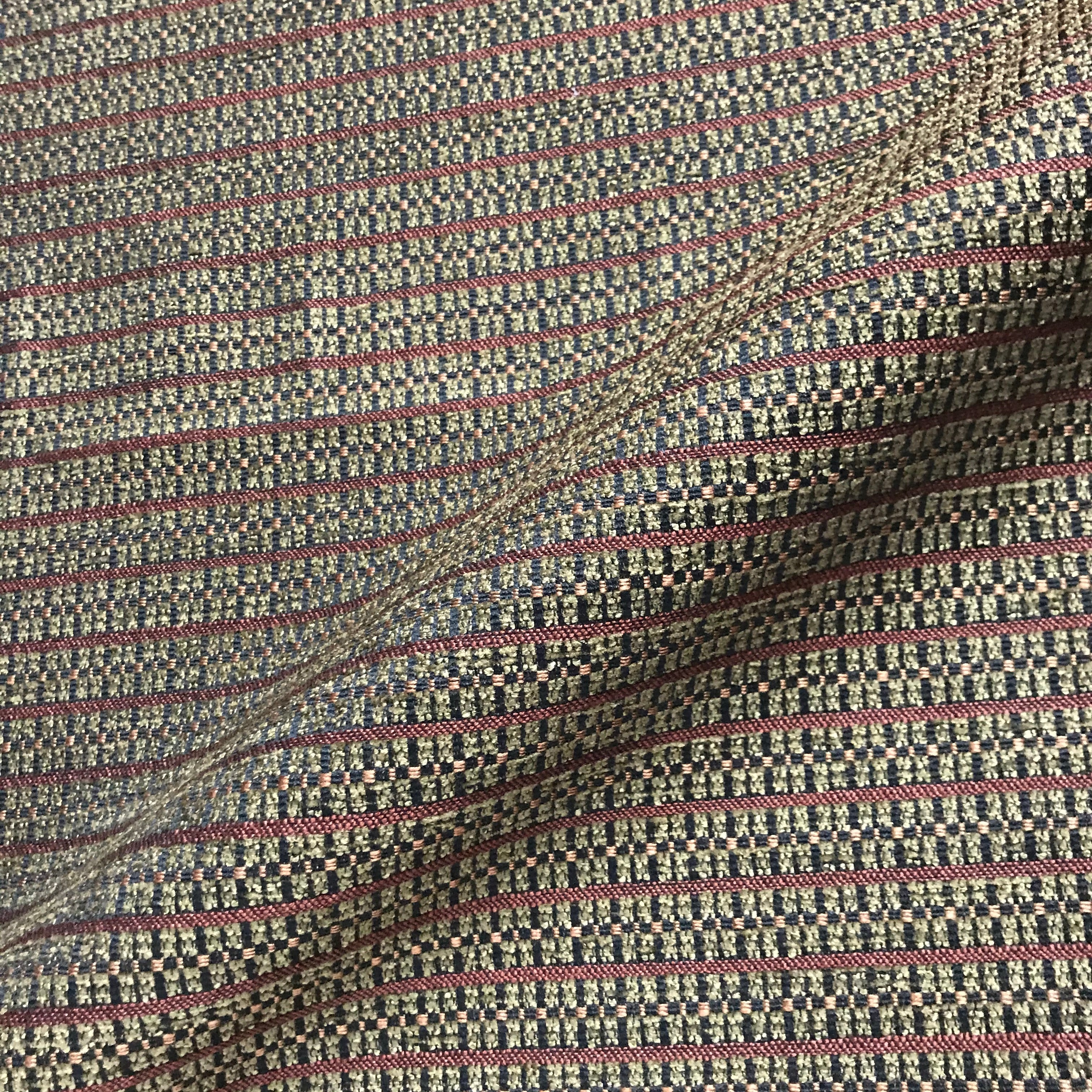 Onassis Taupe Red Stripe Jacquard Upholstery Fabric - 54"