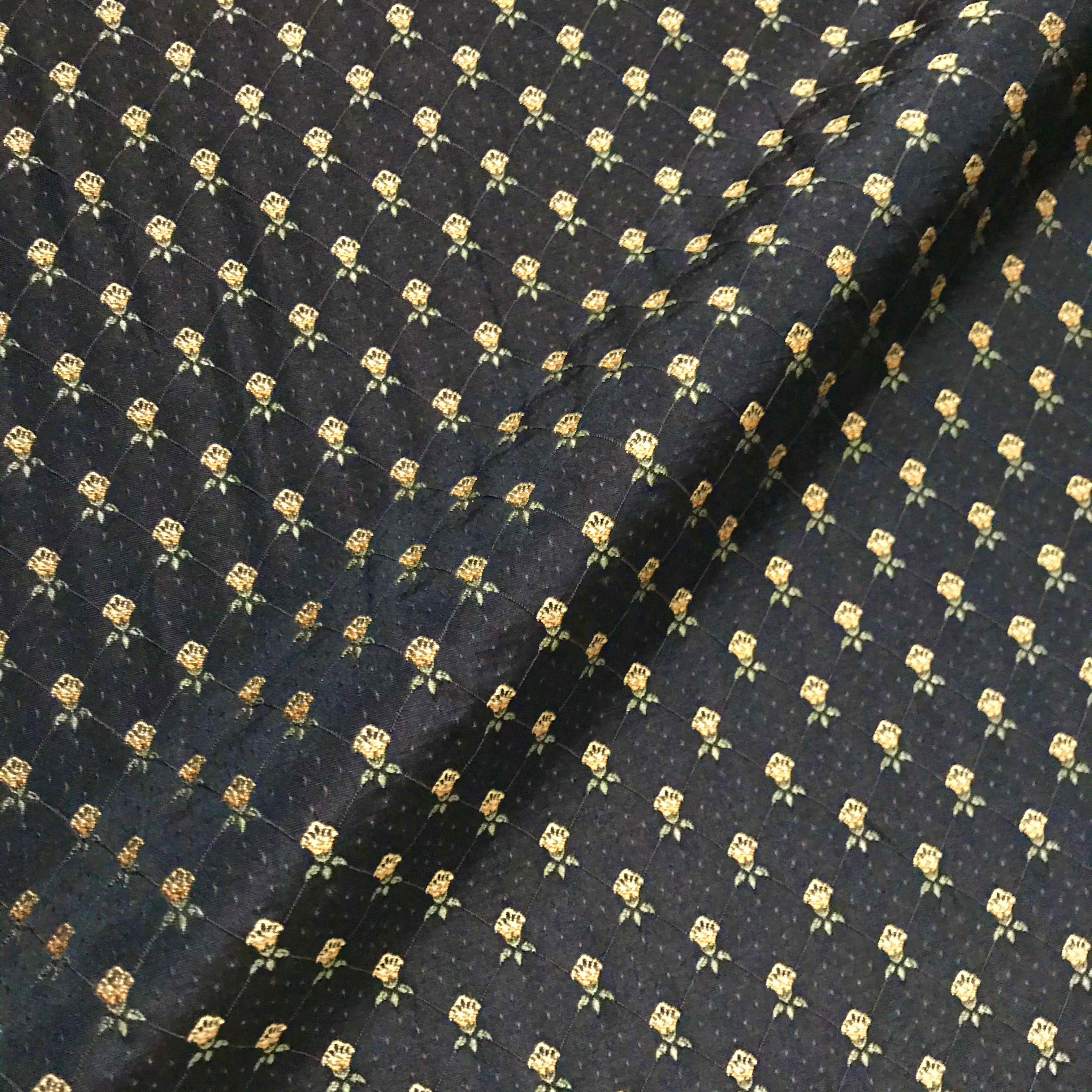 Black and Gold Glam Embroidered Upholstery Fabric 54"