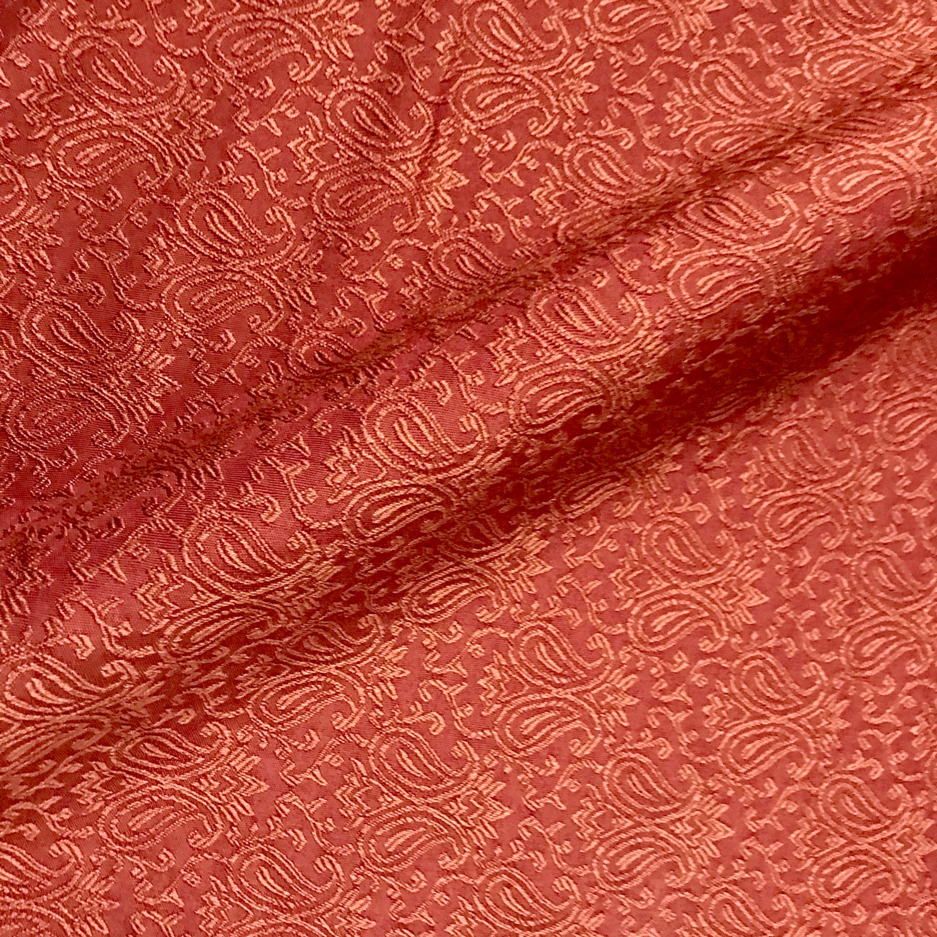 Gwendolyn Wine Red Regal Damask Woven Upholstery Fabric - 54"