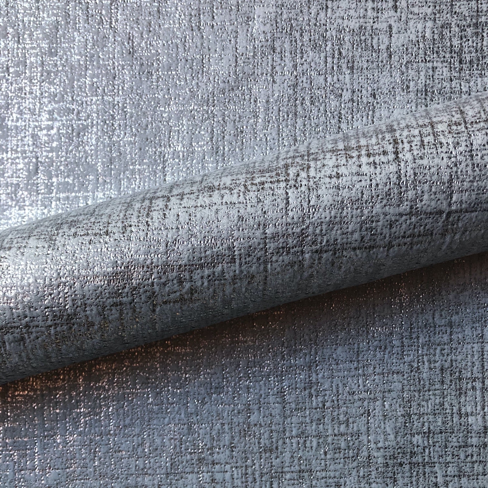 Metallic Sketch Felt Upholstery Fabric 54" in Ice Blue