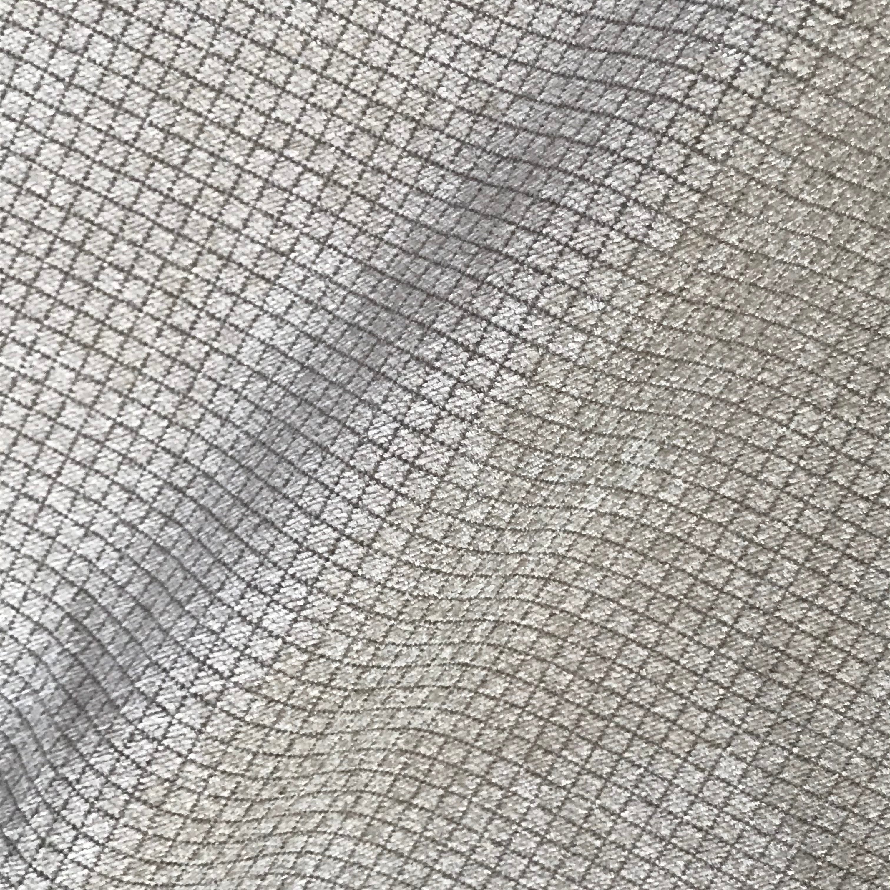 Verona Mist Silver Diamond Trellis Upholstery Fabric - 54"
