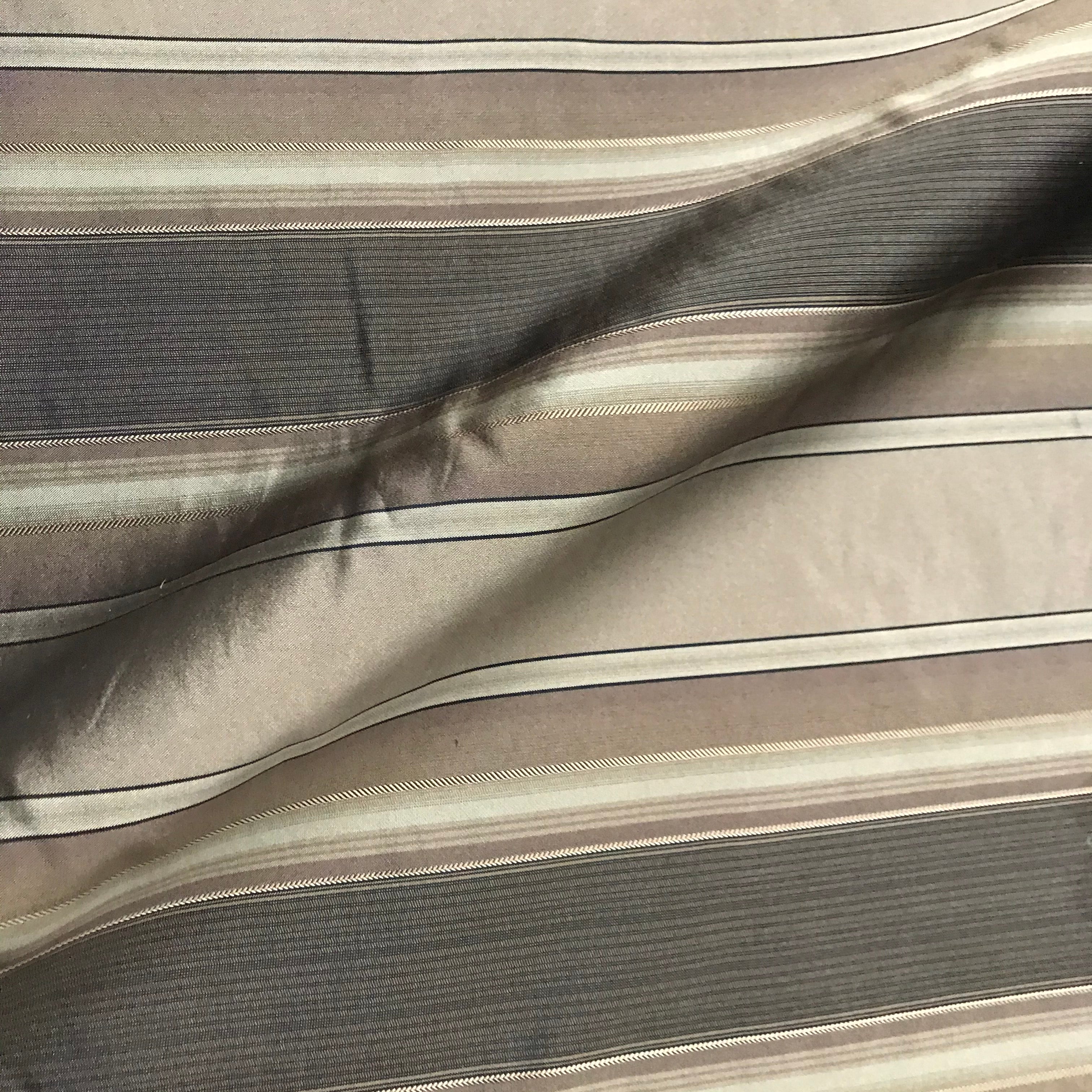 Hazelnut Brown Silk Stripe Fabric - 54"