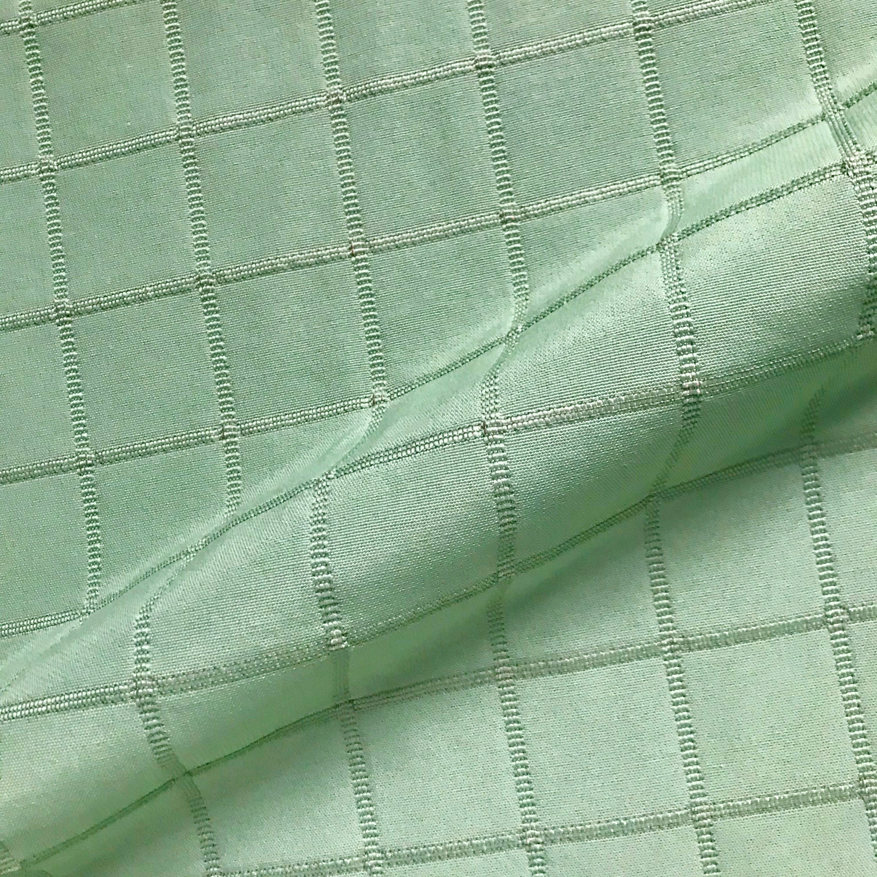 Leaf Green Check Textured Upholstery Fabric 54"