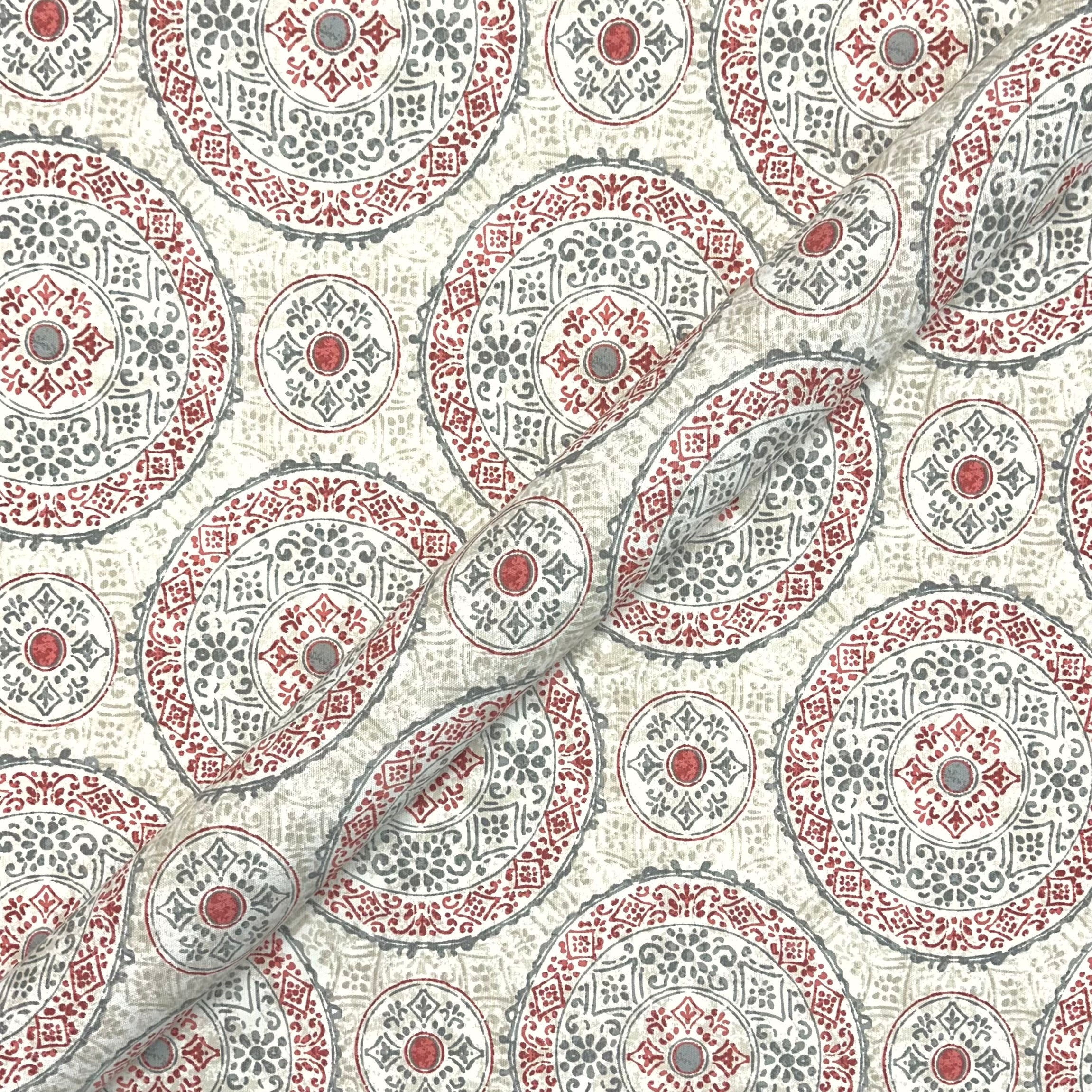 Champagne Medallion Moroccan Cotton Fabric 54"