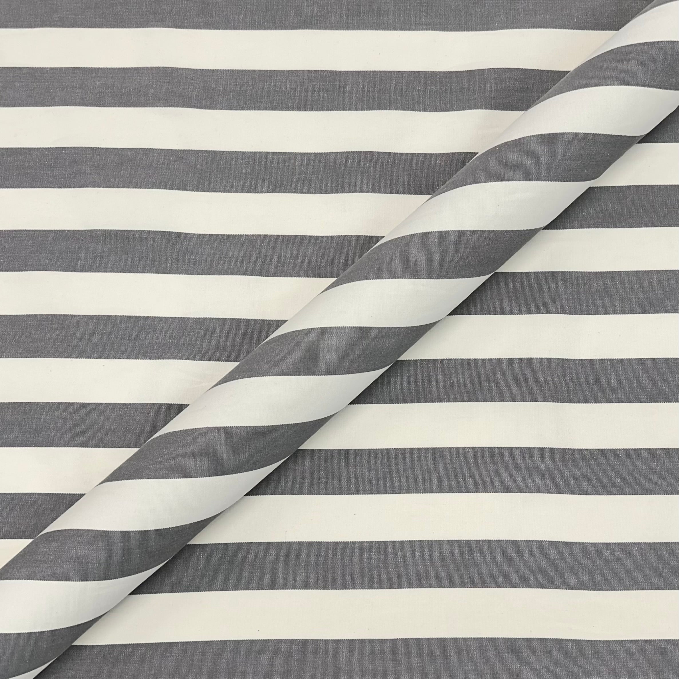 Beige/Gray Farmhouse Stripe Cotton Fabric 54"