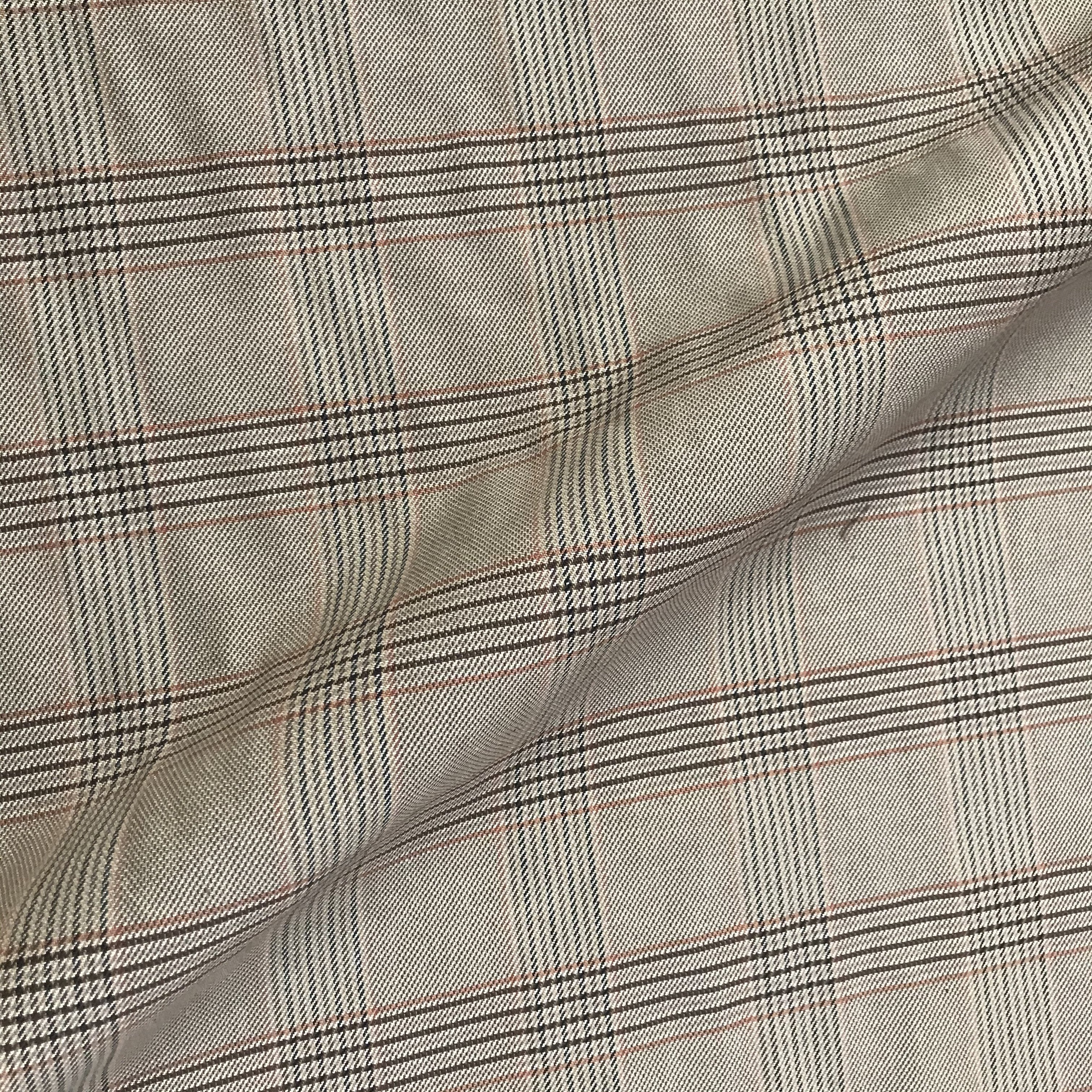 Grafton Chestnut Oxford Check Upholstery Fabric 54"