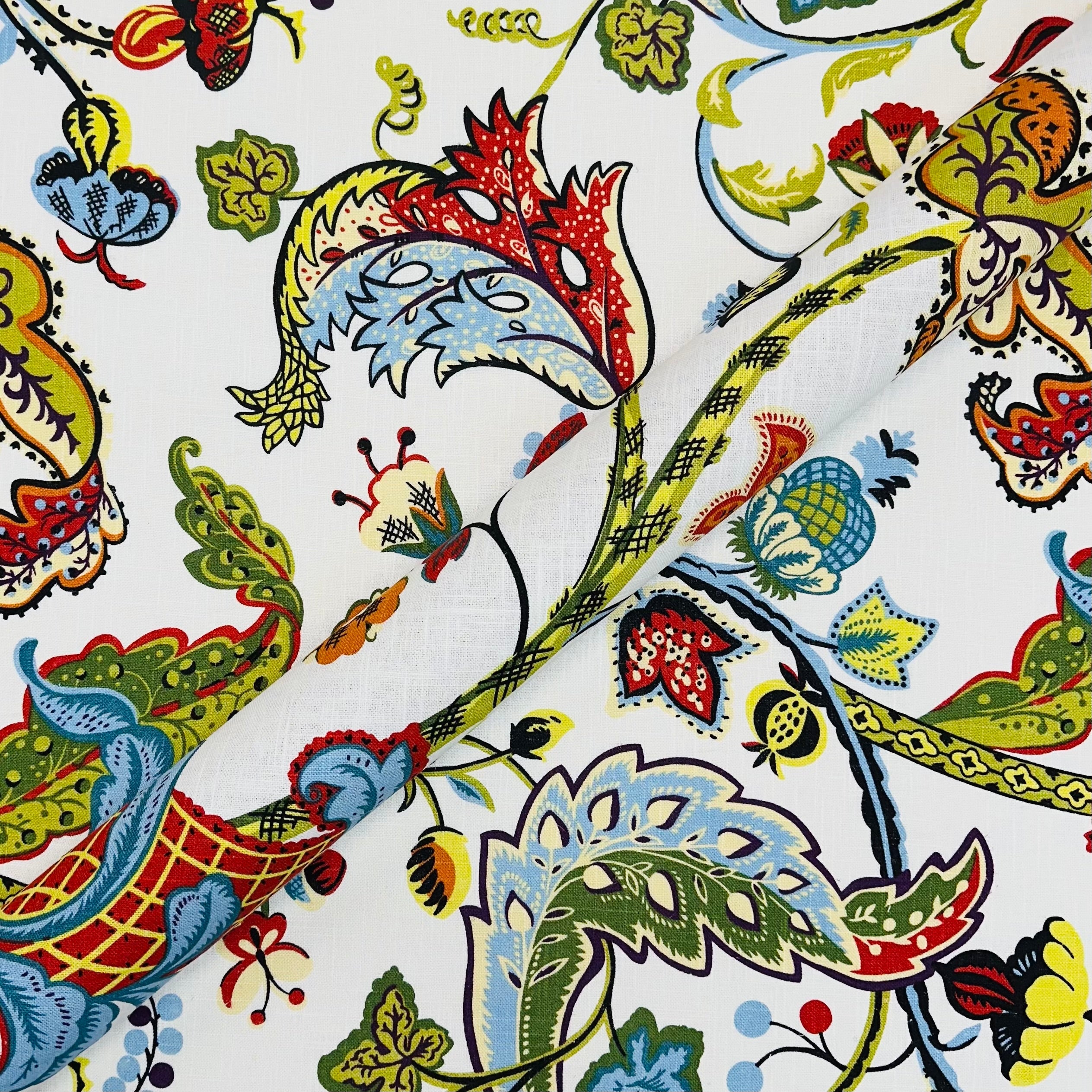Wilmington Ivory Floral traditional Fabric 56"