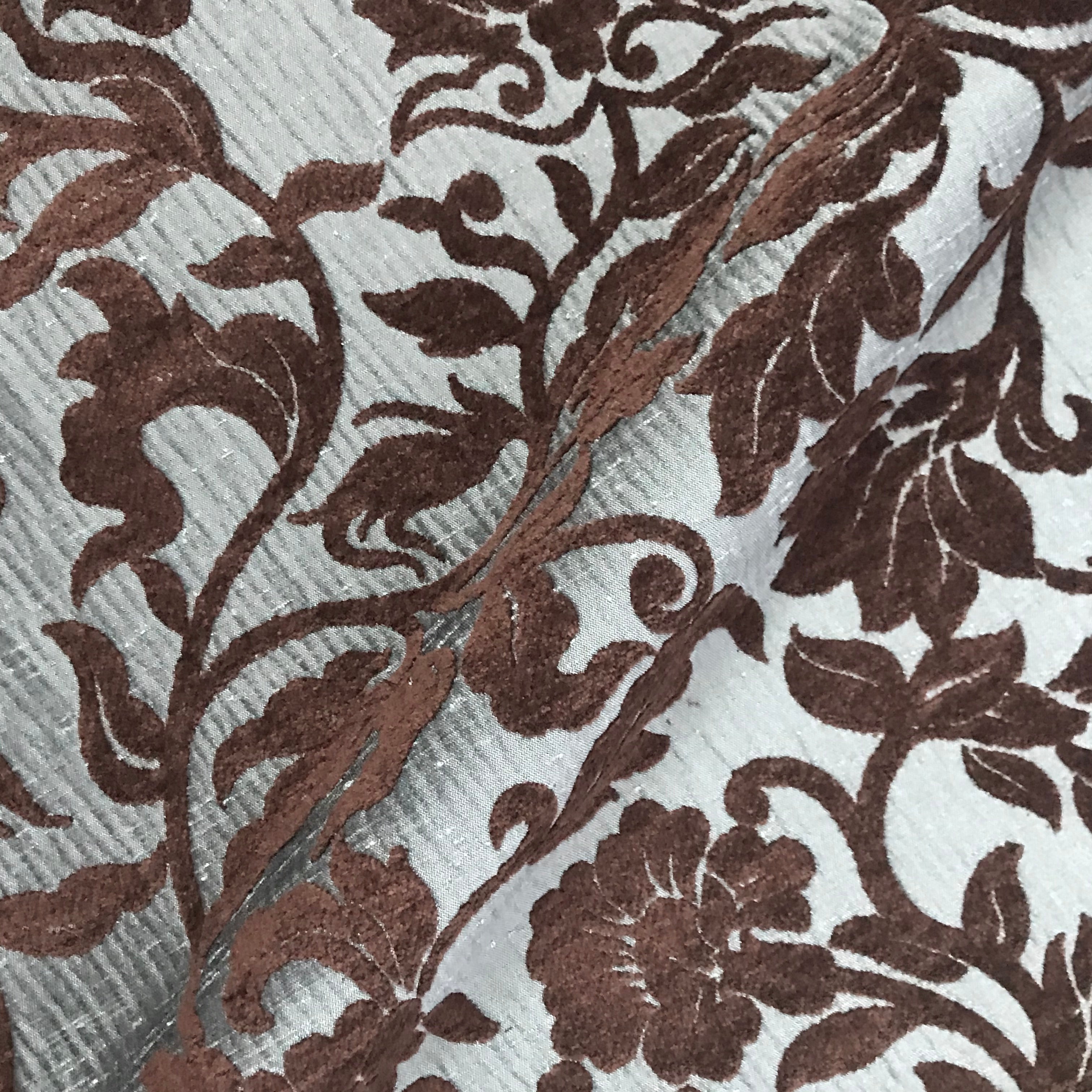 Valentina Brown Floral Upholstery Fabric - 54"