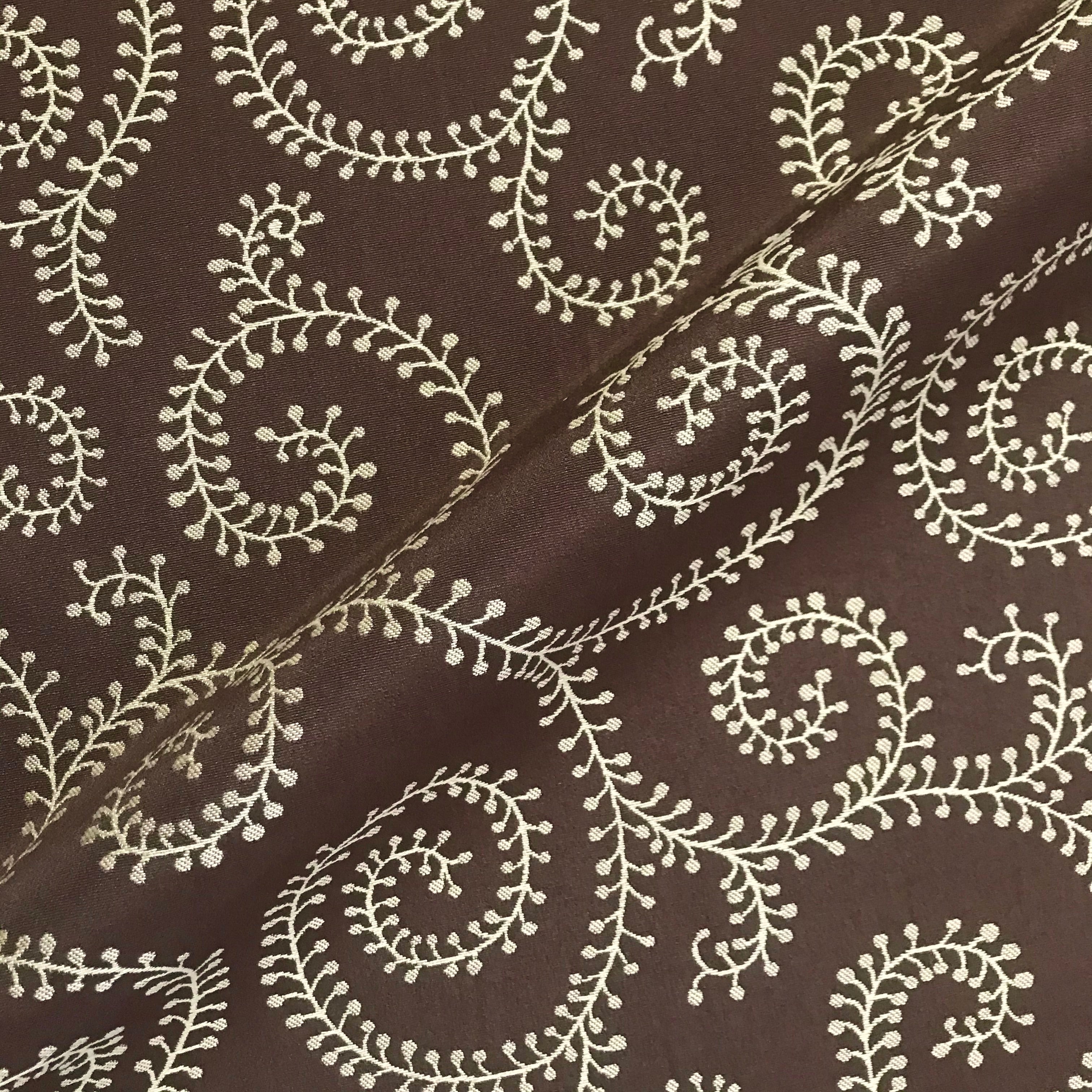 Wicker Embroidered Botanical Scroll Fabric - 54"
