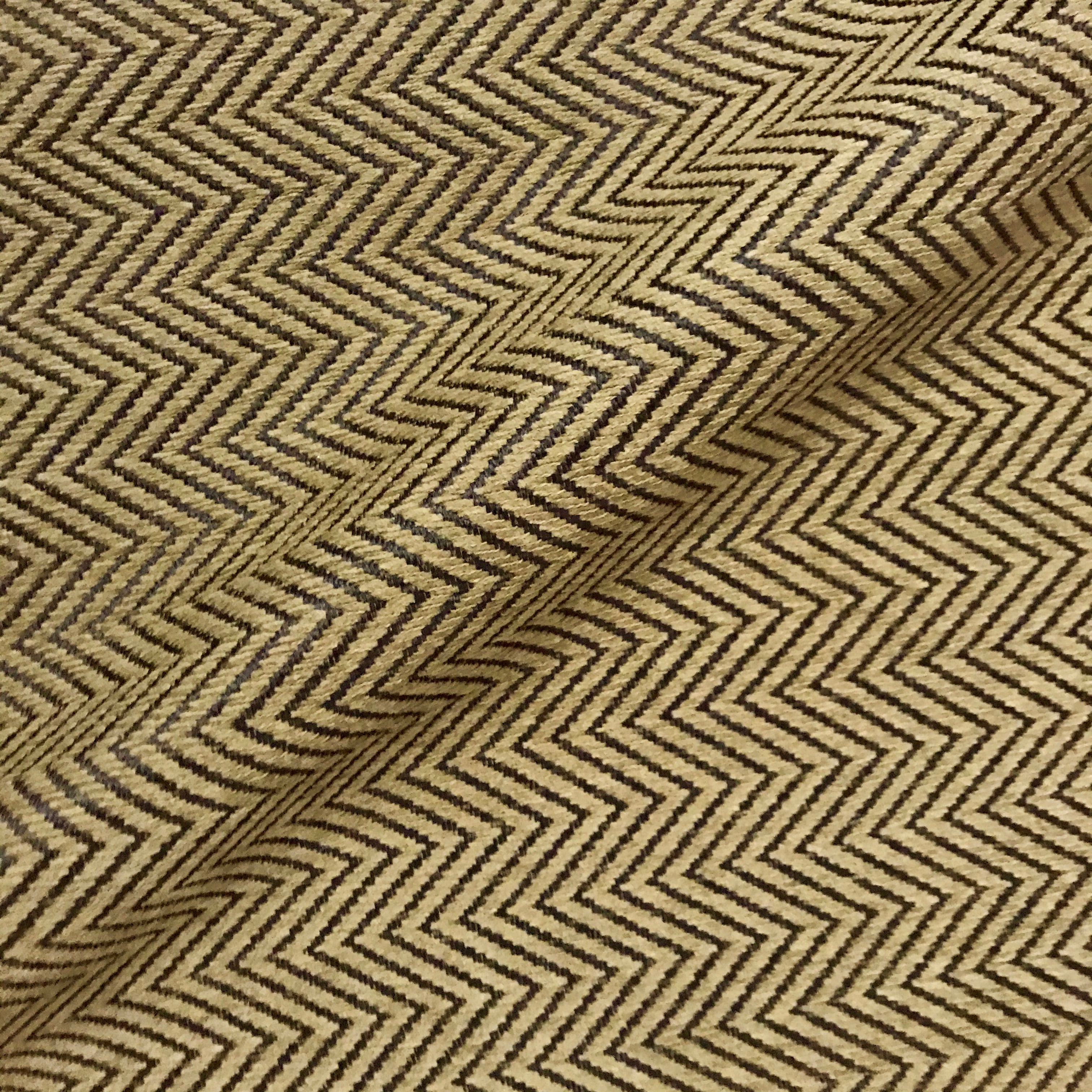 Willow Brown Chevron Woven Textured Upholstery Fabric - 54"