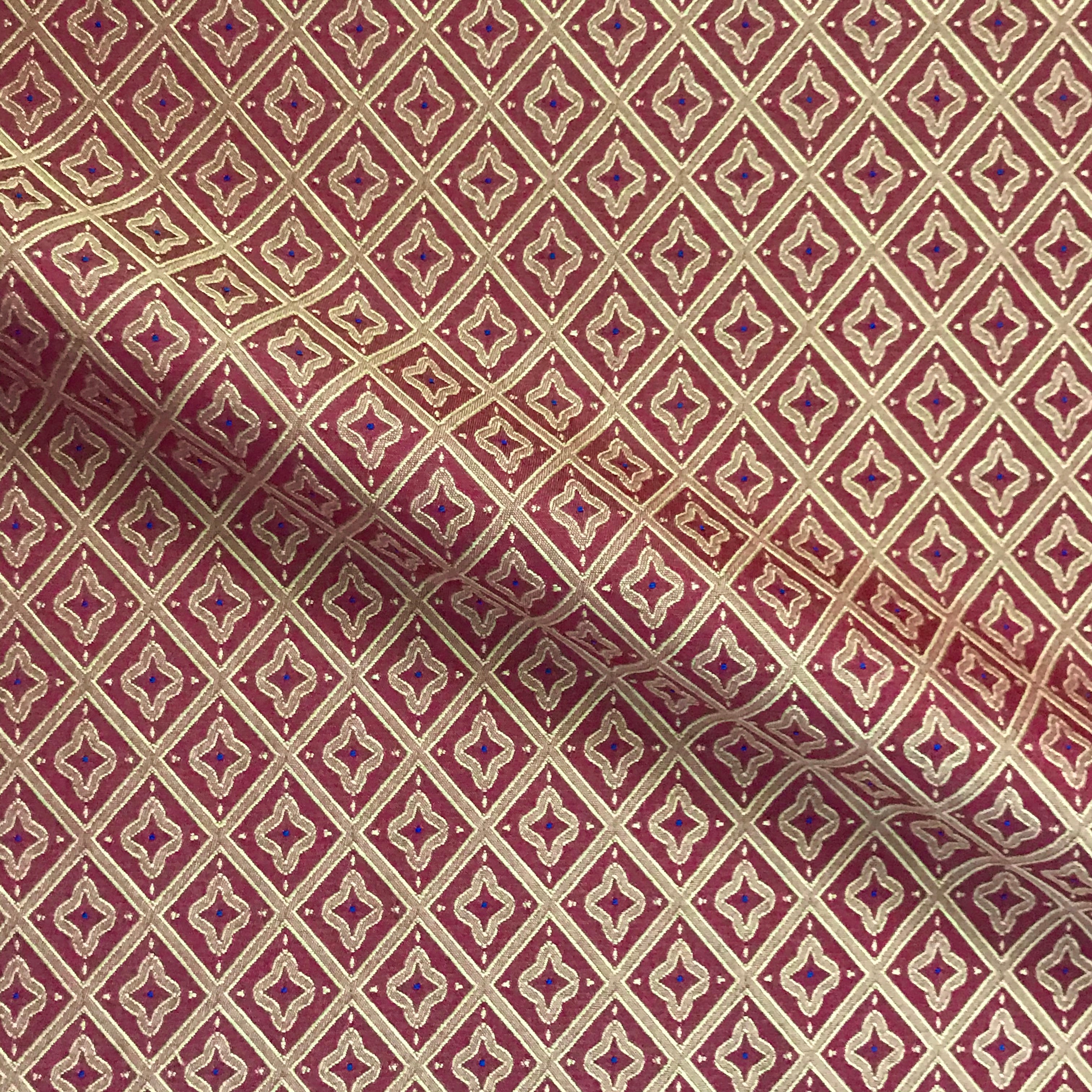 Palazzio Ruby Red Diamond Trellis Fabric - 54"