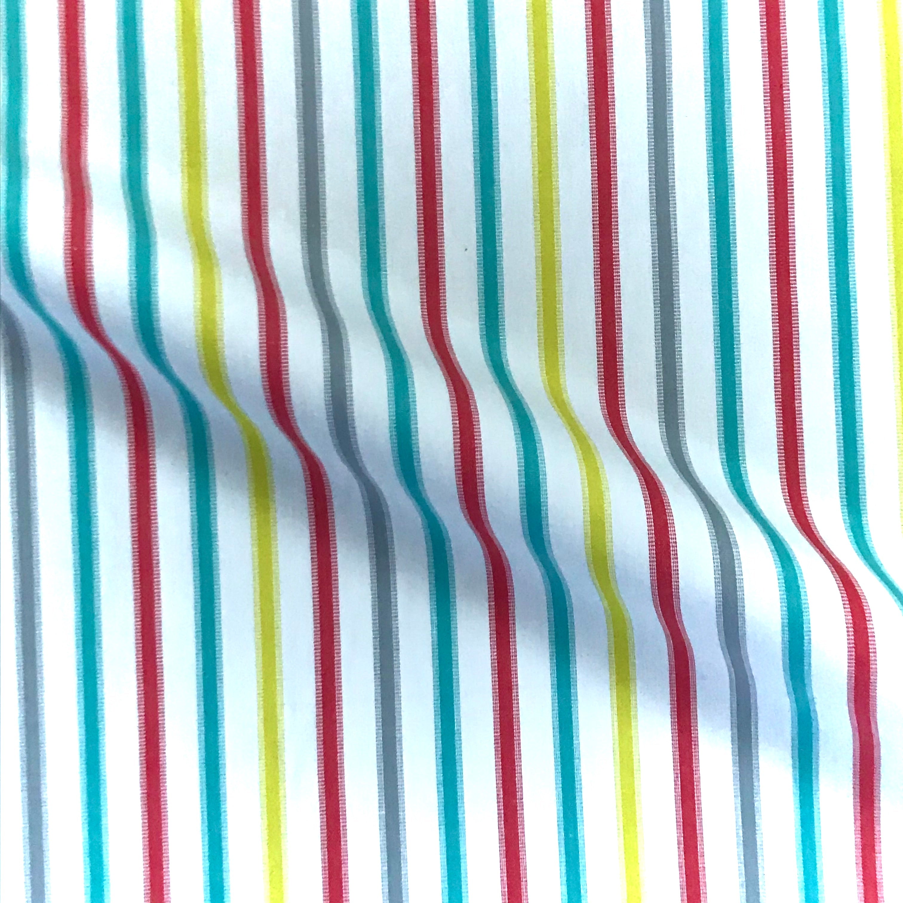 Multicolor Sherbet Stripe Cotton Upholstery Fabric - 54"