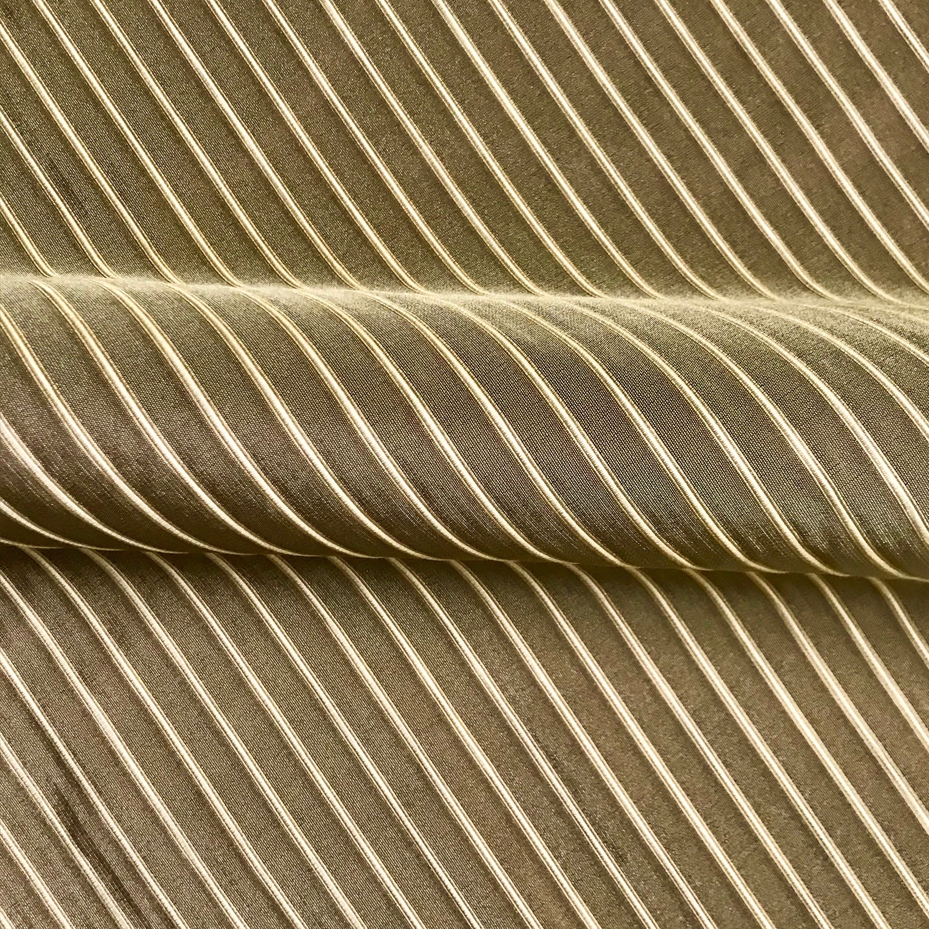 Diffusion Fawn Brown Pinstripe Cotton Blend Upholstery Fabric - 54"