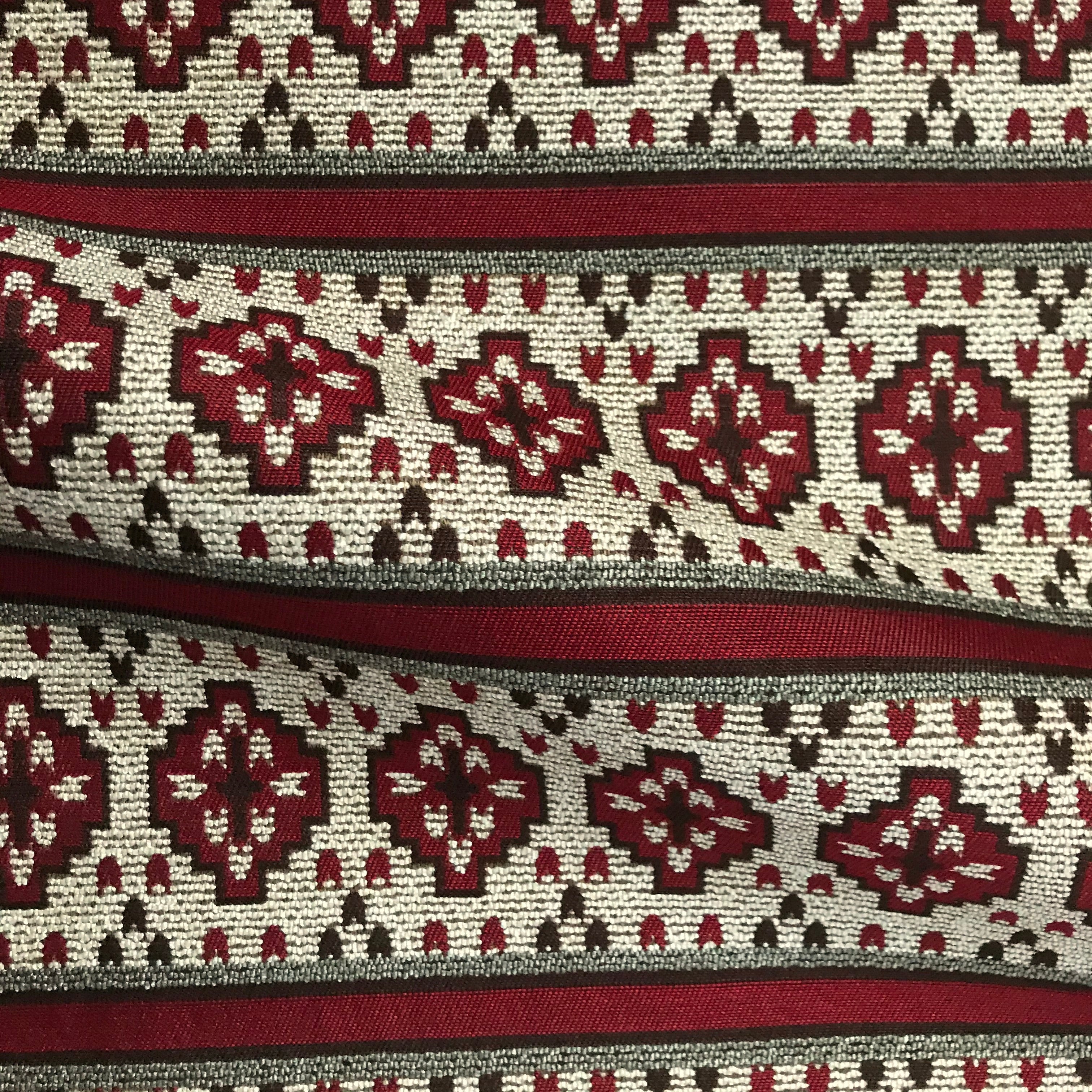 Nordic Red Jacquard Woven Fabric 54"