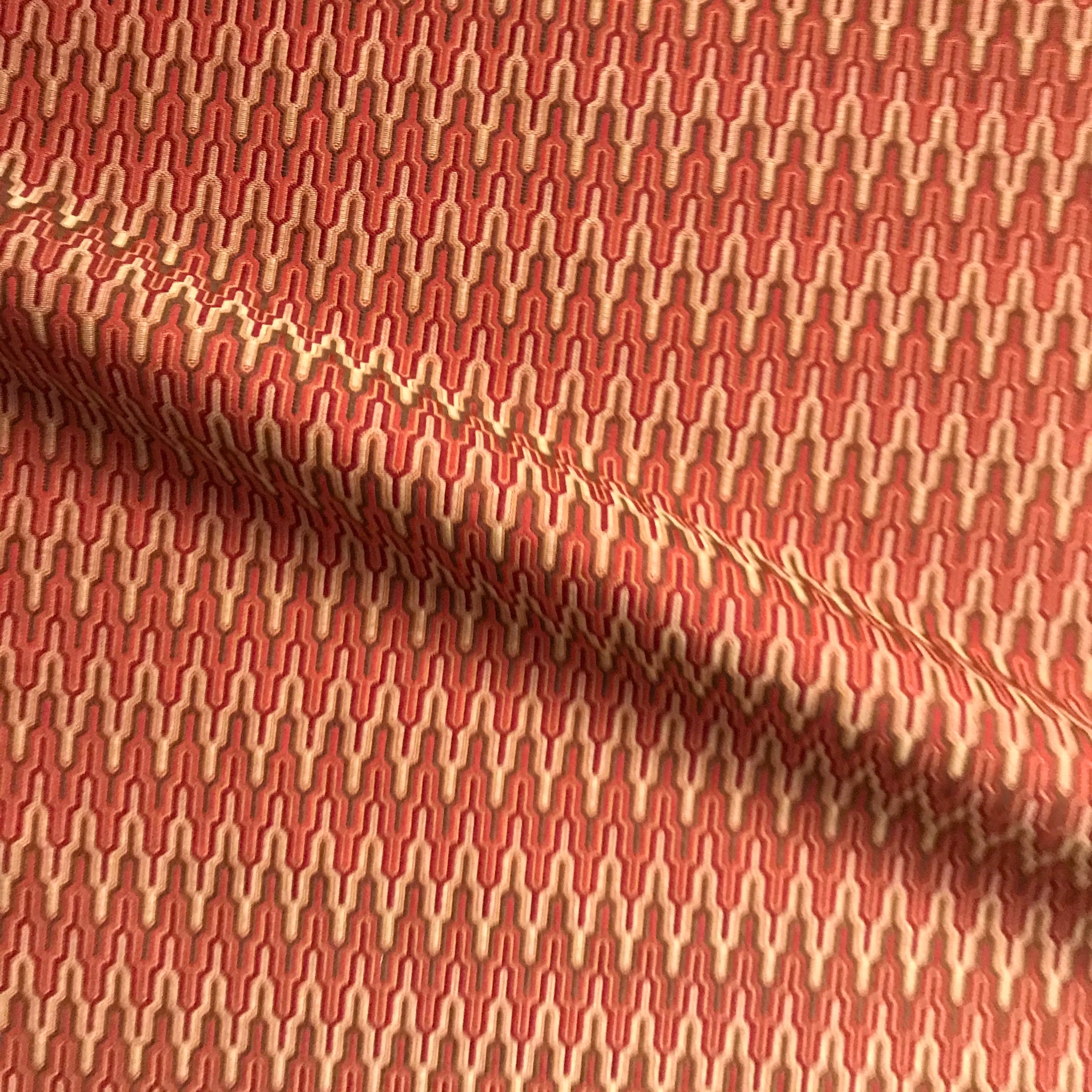 Cayenne Red Moroccan Inspired Jacquard Upholstery Fabric 54"