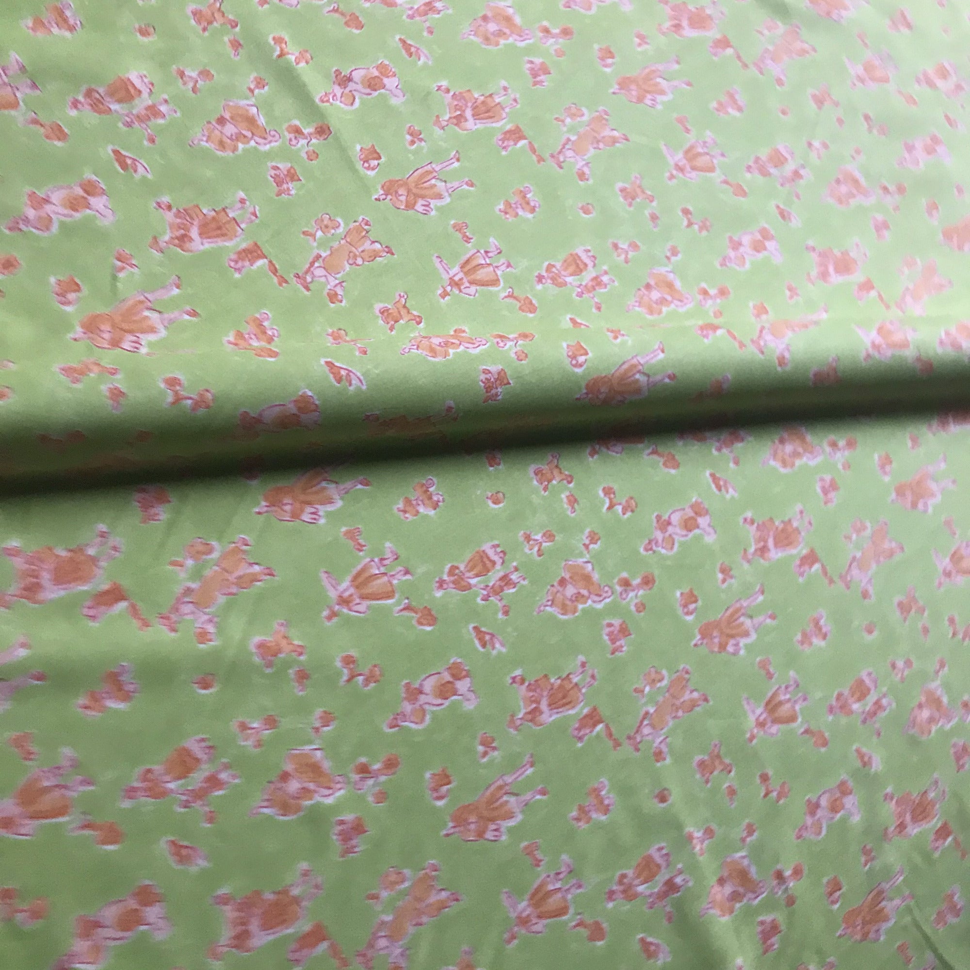 Lime Kids Toile Cotton Upholstery Fabric 54"