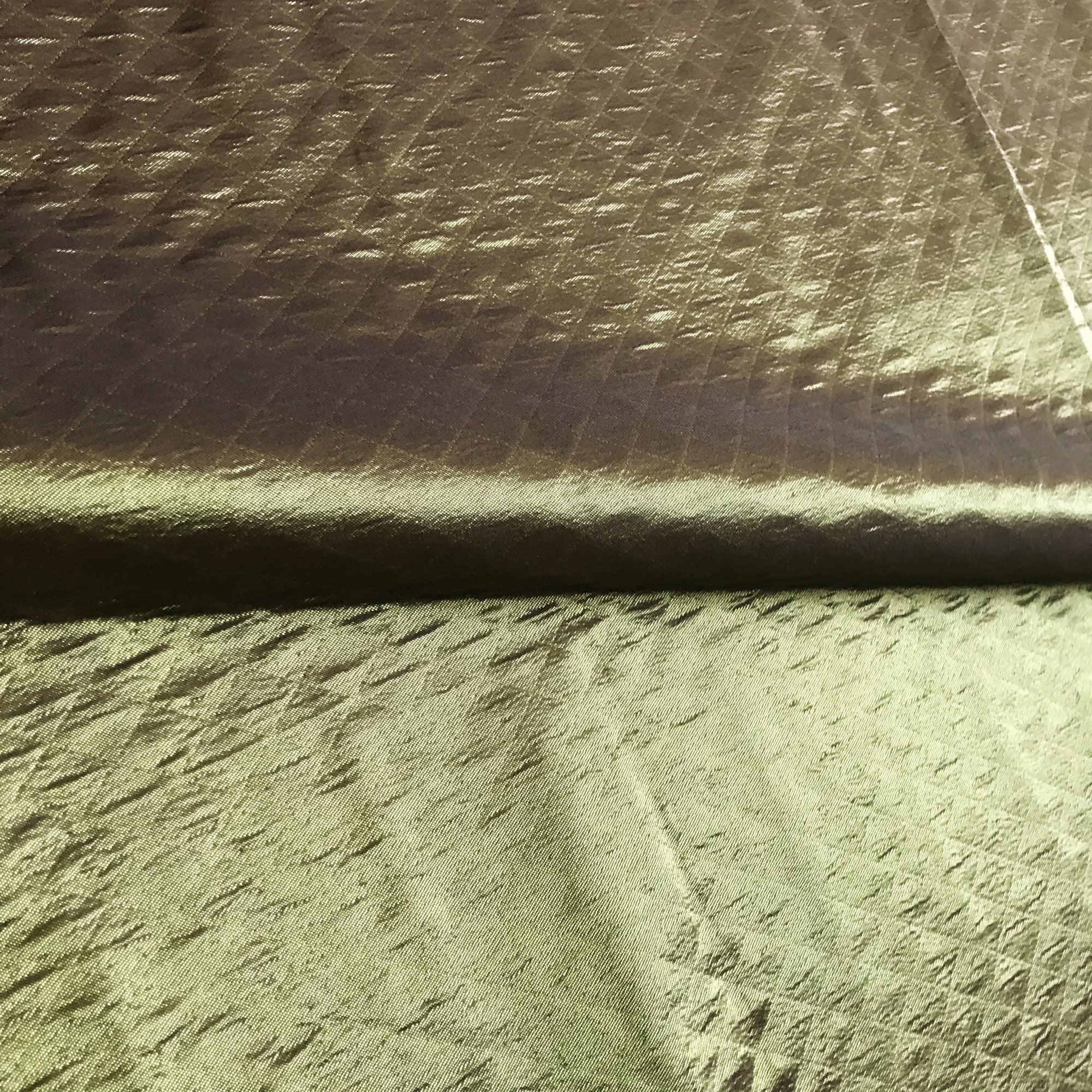 Vivien Brass Metallic Diamond Stitched Upholstery Fabric 54"