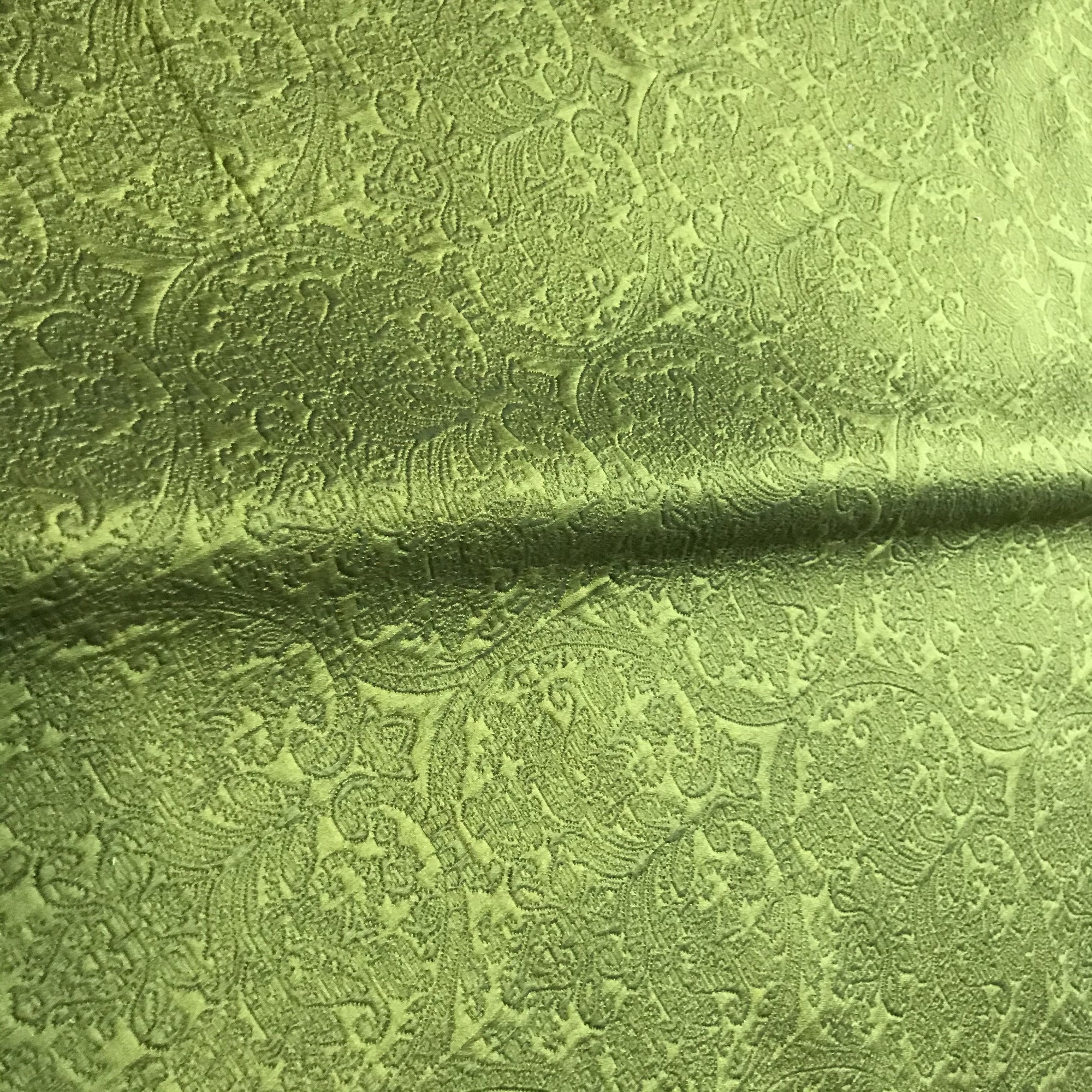 Chartreuse Traditional Damask Matelasse Upholstery Fabric 54"